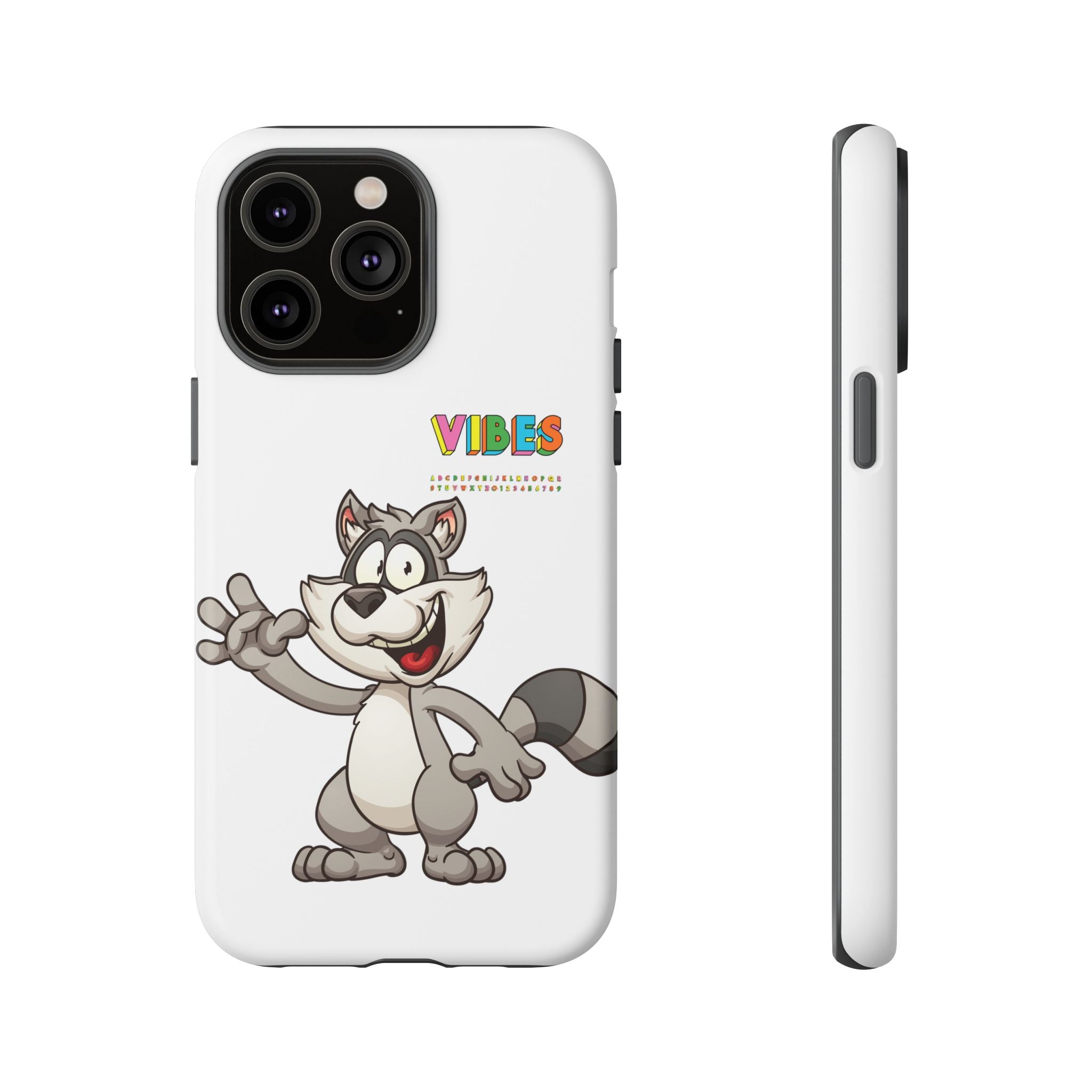 Smiling Raccoon VIBES Phone Case | Slim Dual-Layer Protective Case