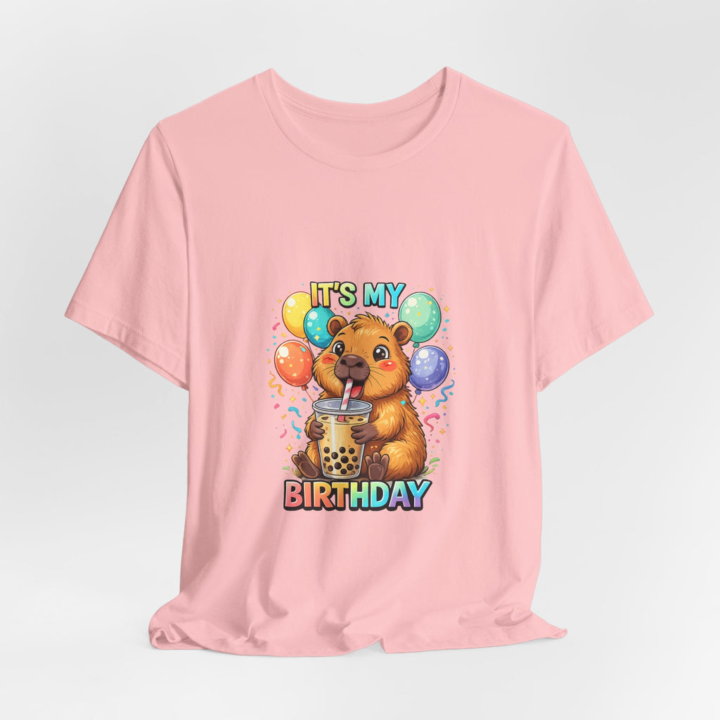 It's My Birthday Bear Boba Tee | Birthday Bear with Balloons T-Shirt