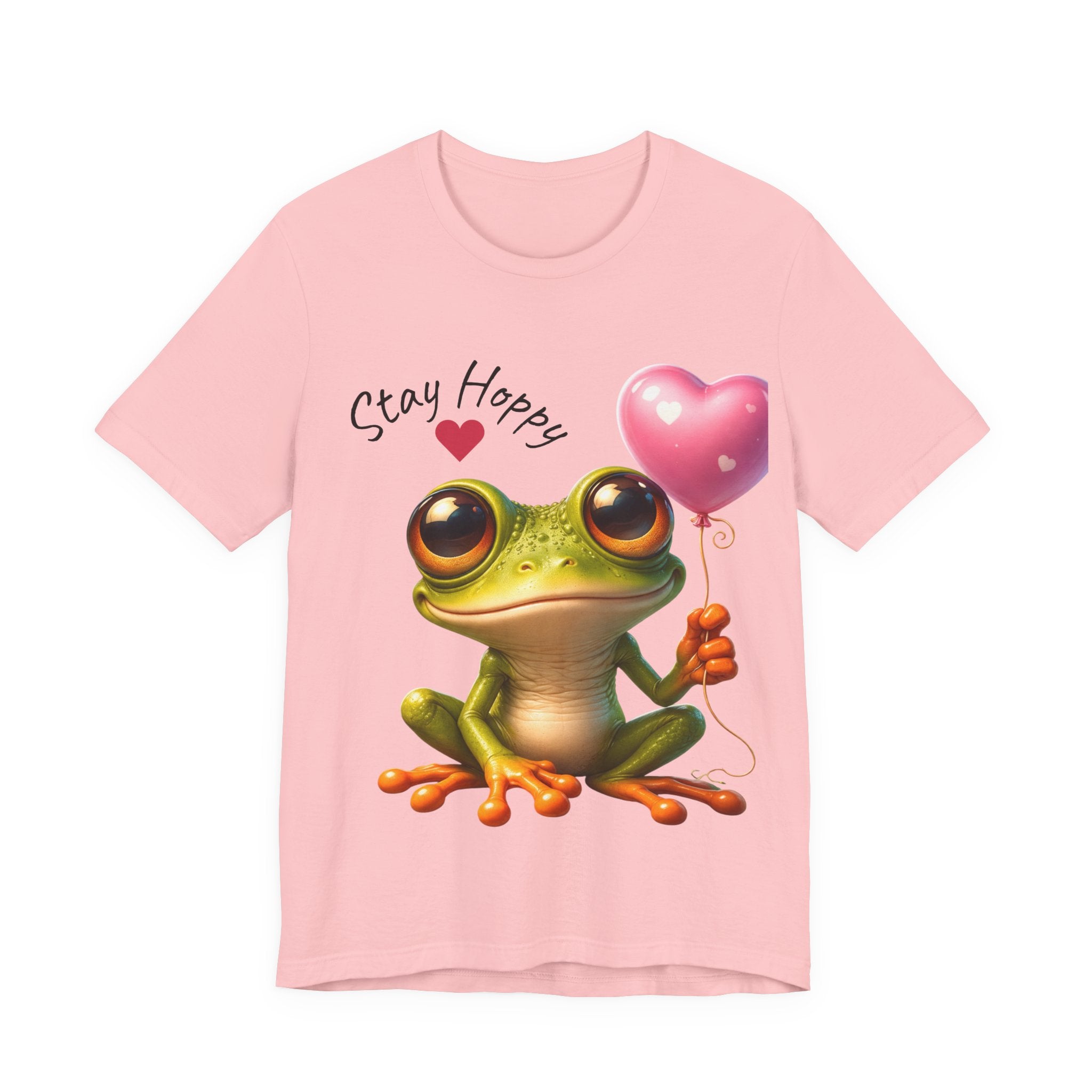 Stay Hoppy Frog T-Shirt — Cute Frog Holding Heart Balloon