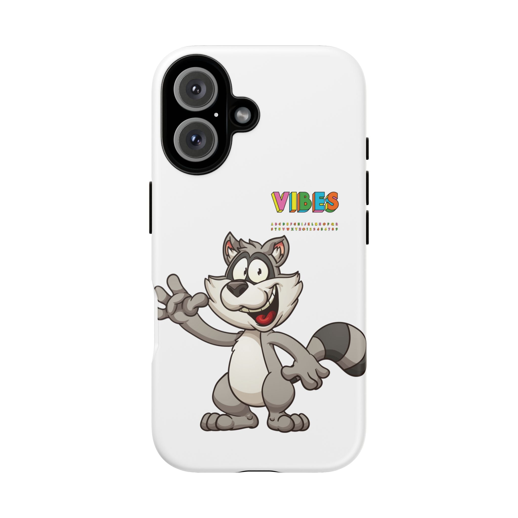 Smiling Raccoon VIBES Phone Case | Slim Dual-Layer Protective Case