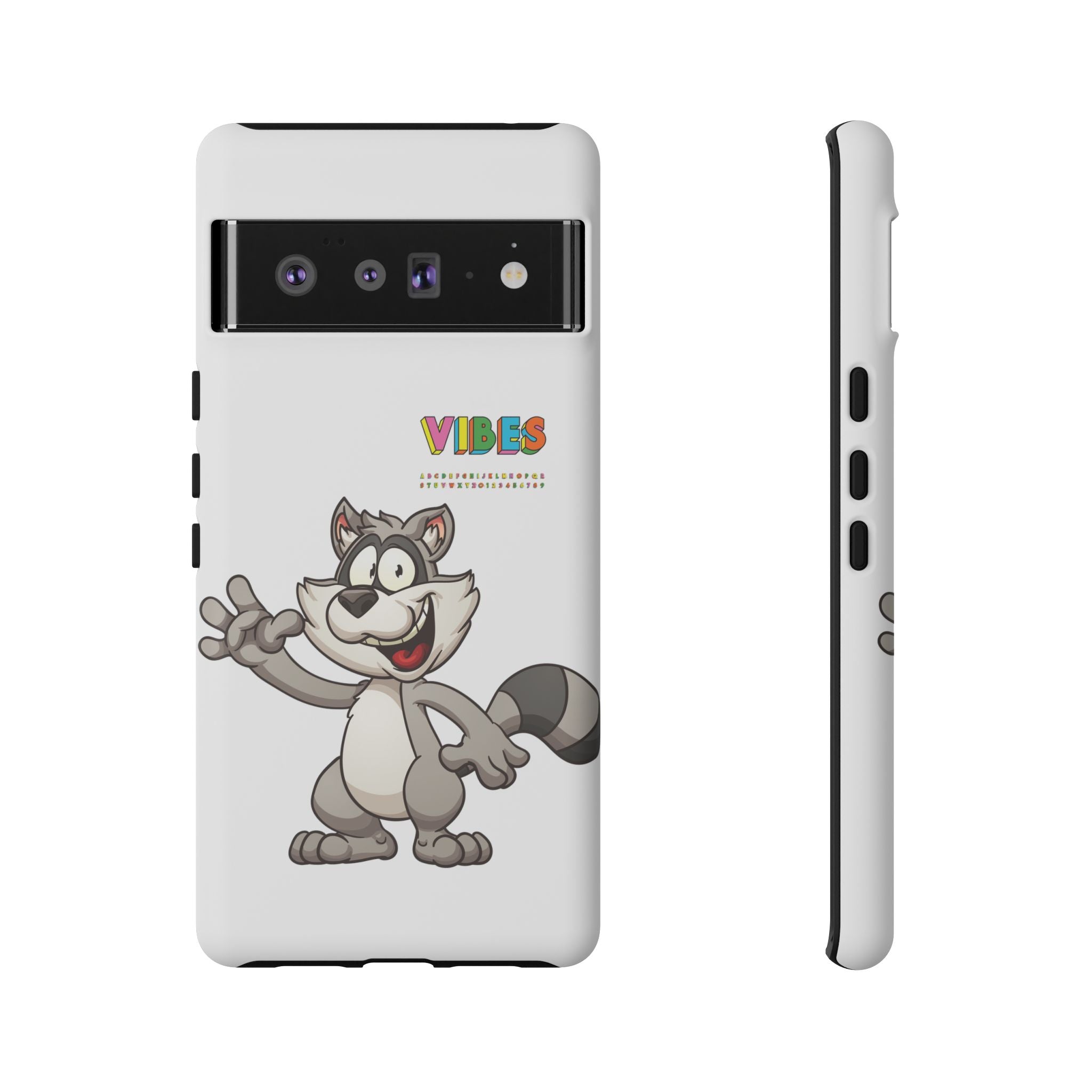 Smiling Raccoon VIBES Phone Case | Slim Dual-Layer Protective Case