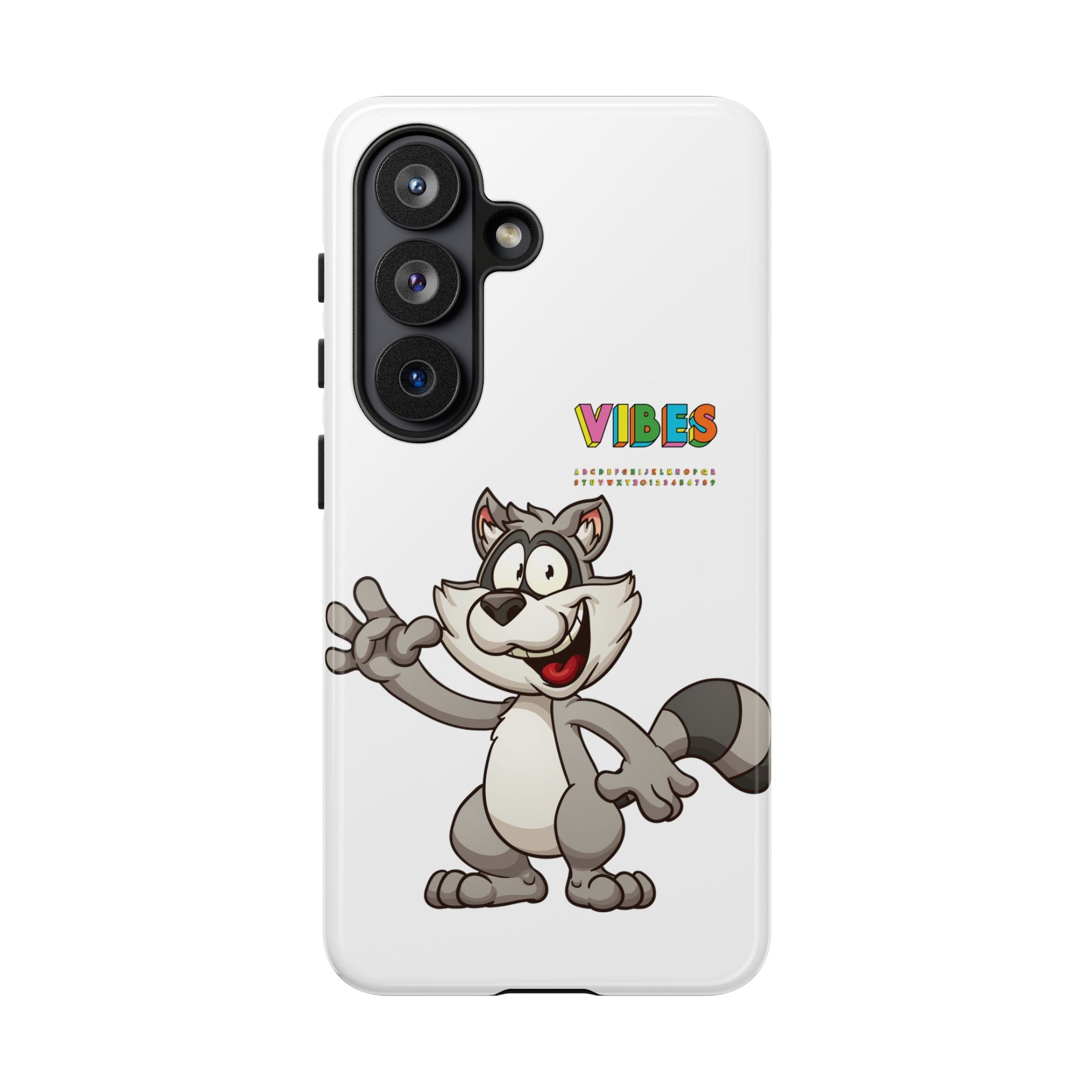 Smiling Raccoon VIBES Phone Case | Slim Dual-Layer Protective Case