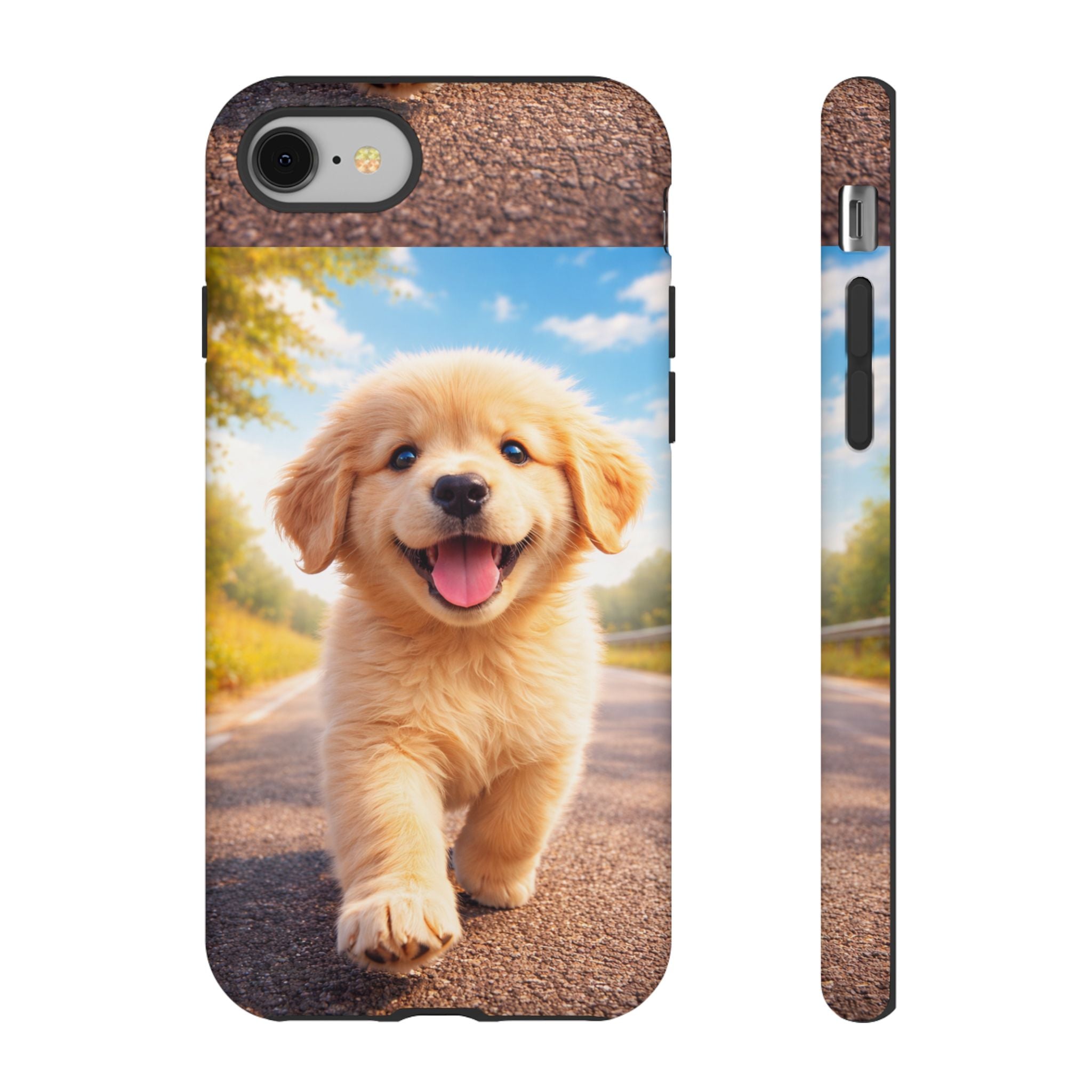 Golden Puppy Sunlit Phone Case — Full‑Wrap UV‑Protected Tough Case