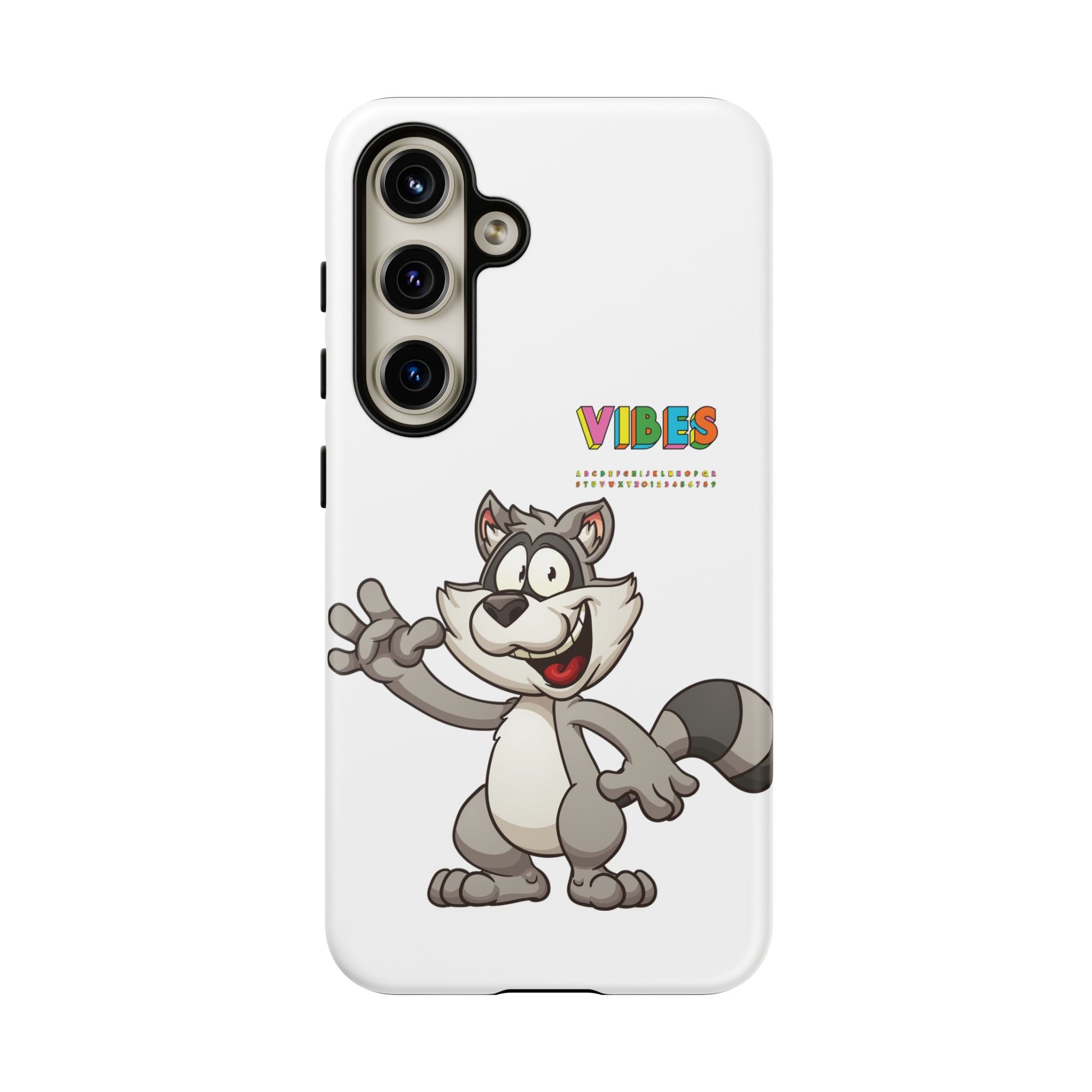 Smiling Raccoon VIBES Phone Case | Slim Dual-Layer Protective Case