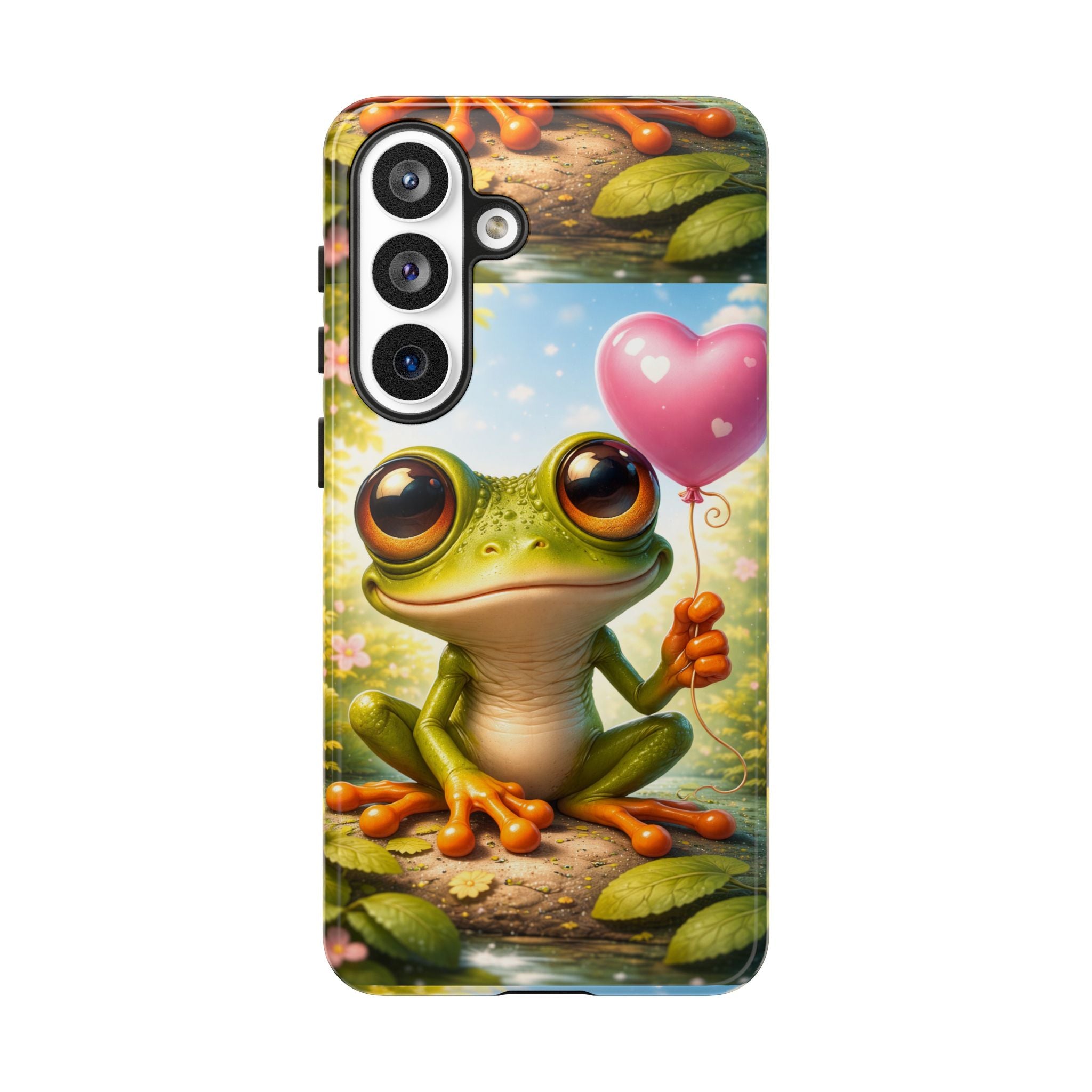 Frog Heart Balloon Phone Case — Glossy or Matte 3D Wrap Protective Case