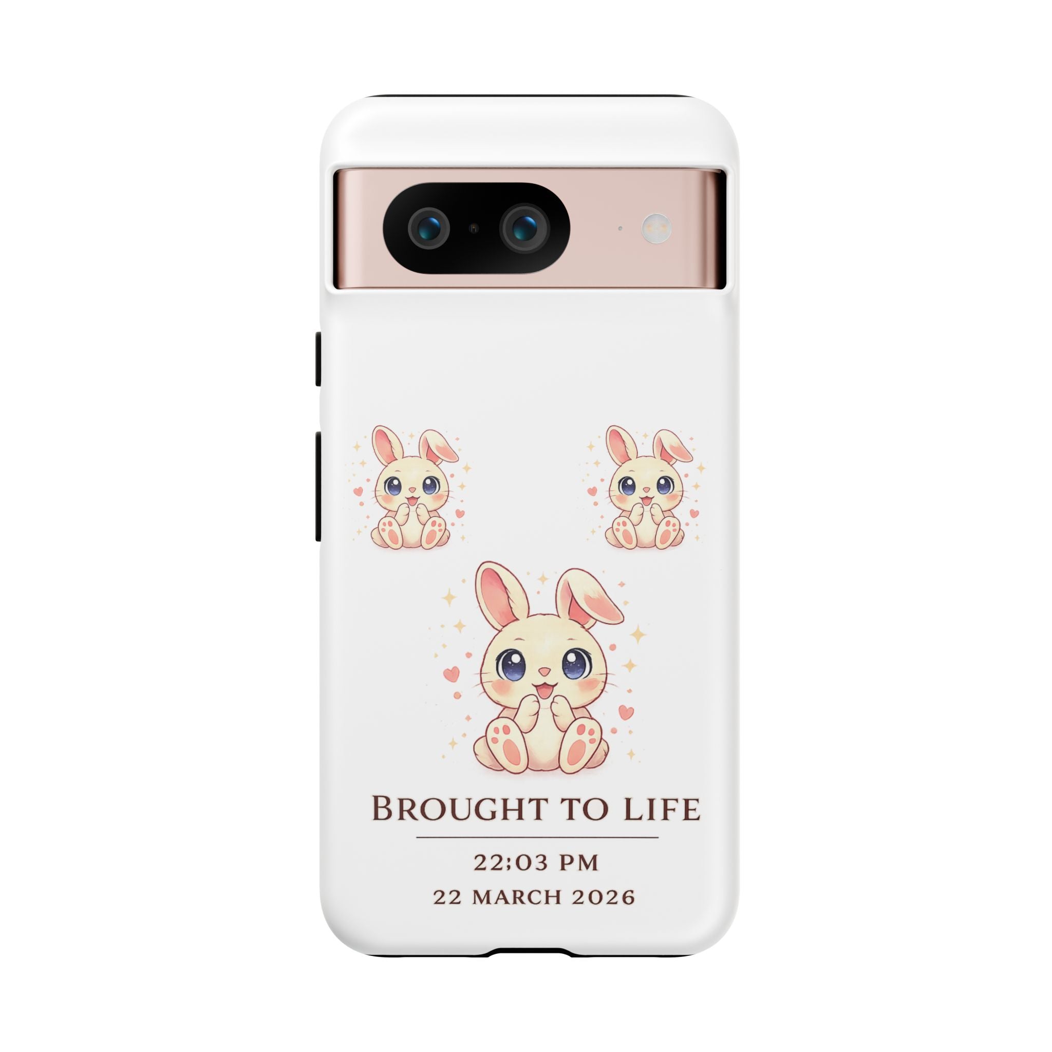Cute Bunny Nursery Birth Announcement Phone Case | Personalized Name, Date & Time