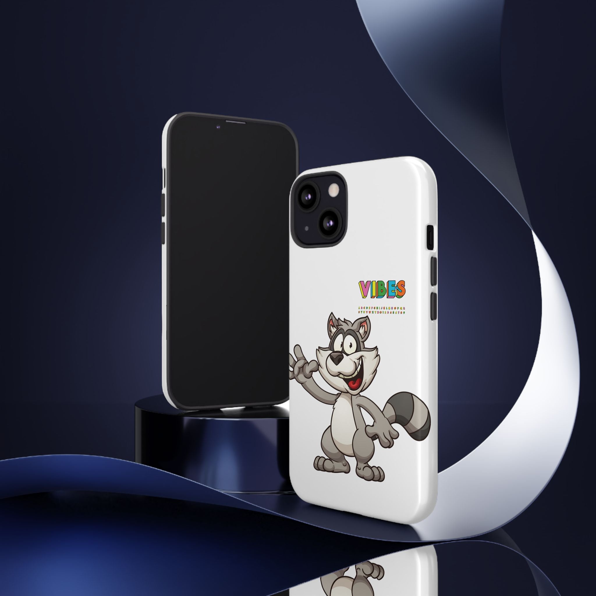 Smiling Raccoon VIBES Phone Case | Slim Dual-Layer Protective Case