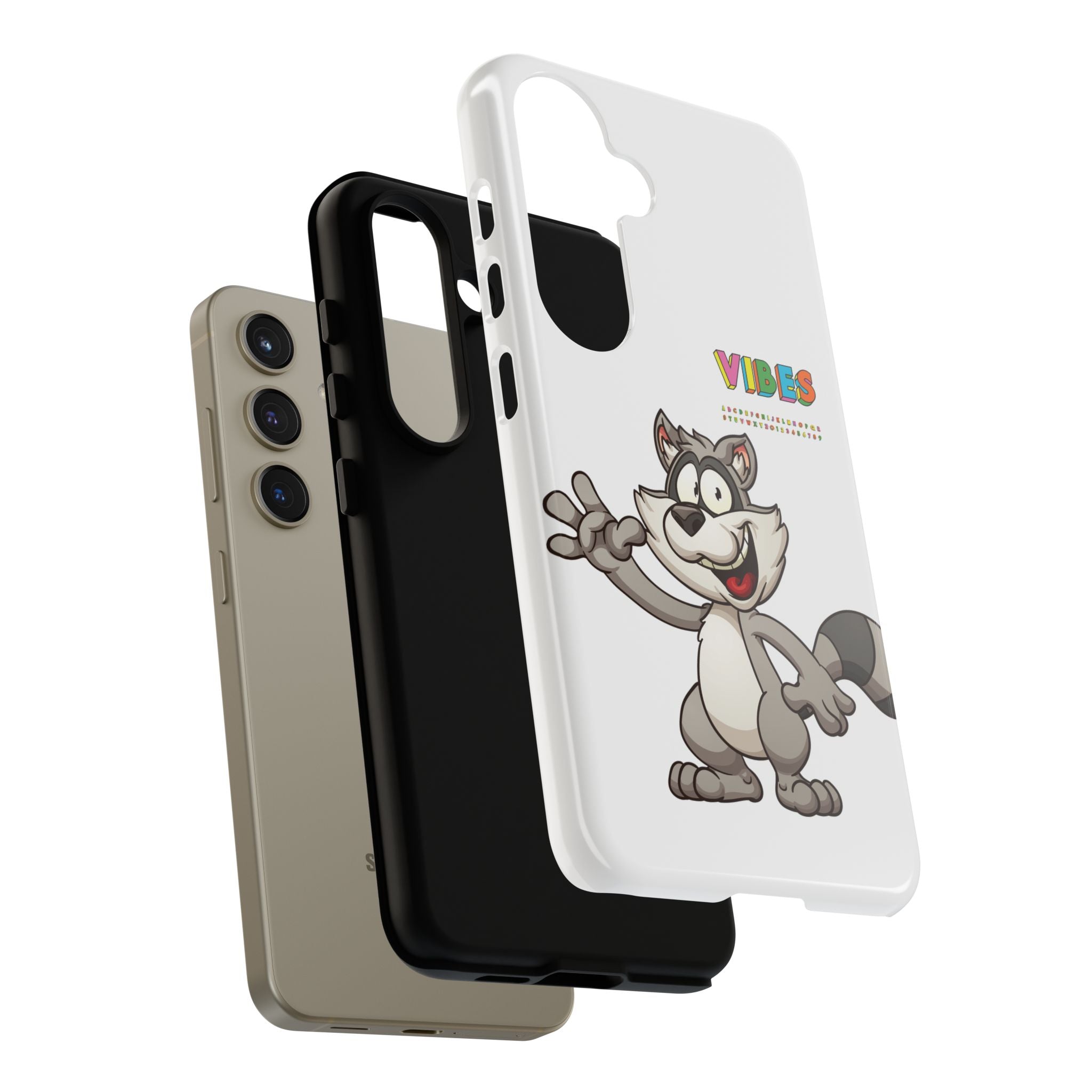 Smiling Raccoon VIBES Phone Case | Slim Dual-Layer Protective Case