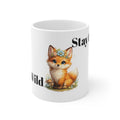 Cute Fox with Flower Crown Stay Wild Mug | Ceramic Coffee Cup