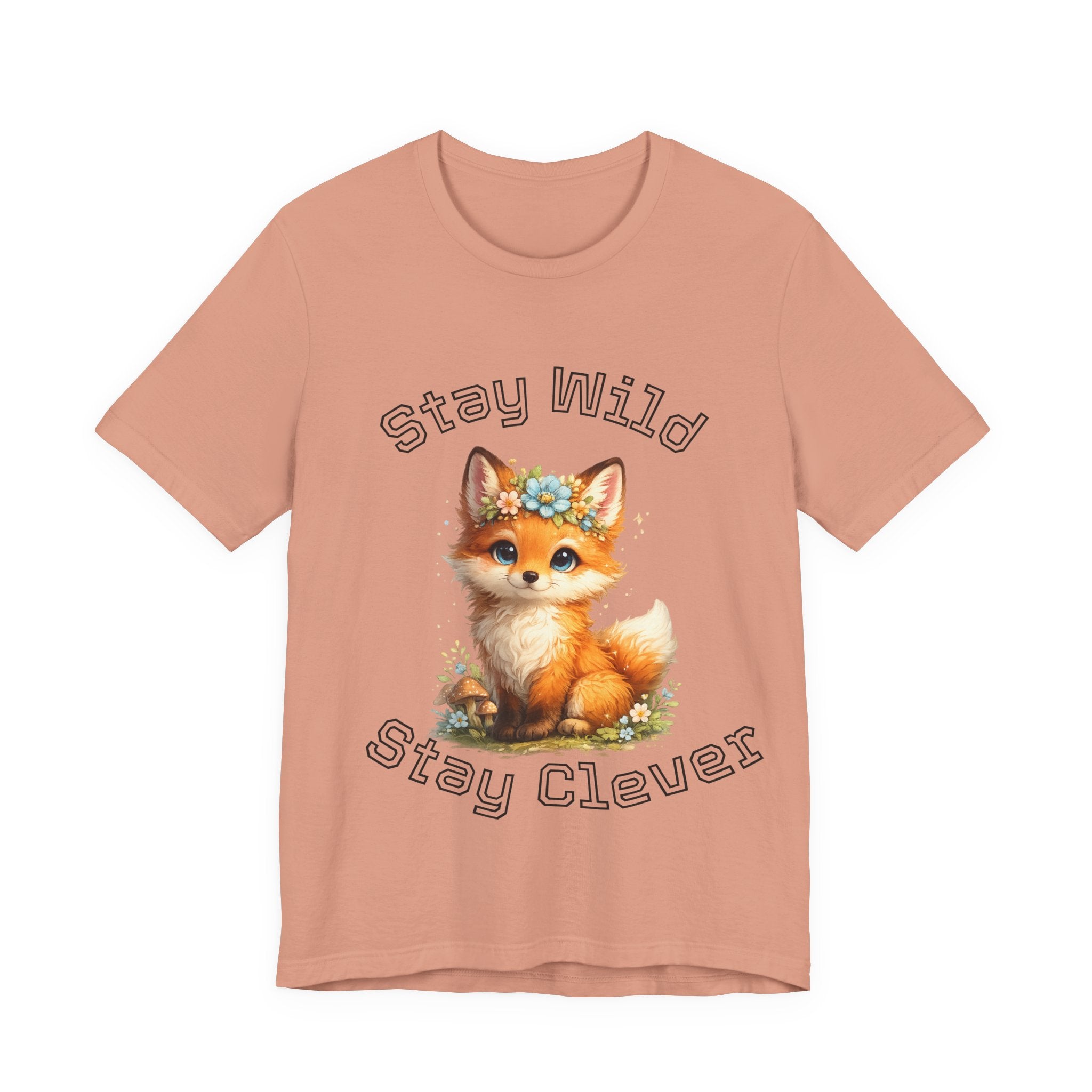 Cute Fox Illustration Stay Wild Stay Clever Tee | Cute Animal T-Shirt