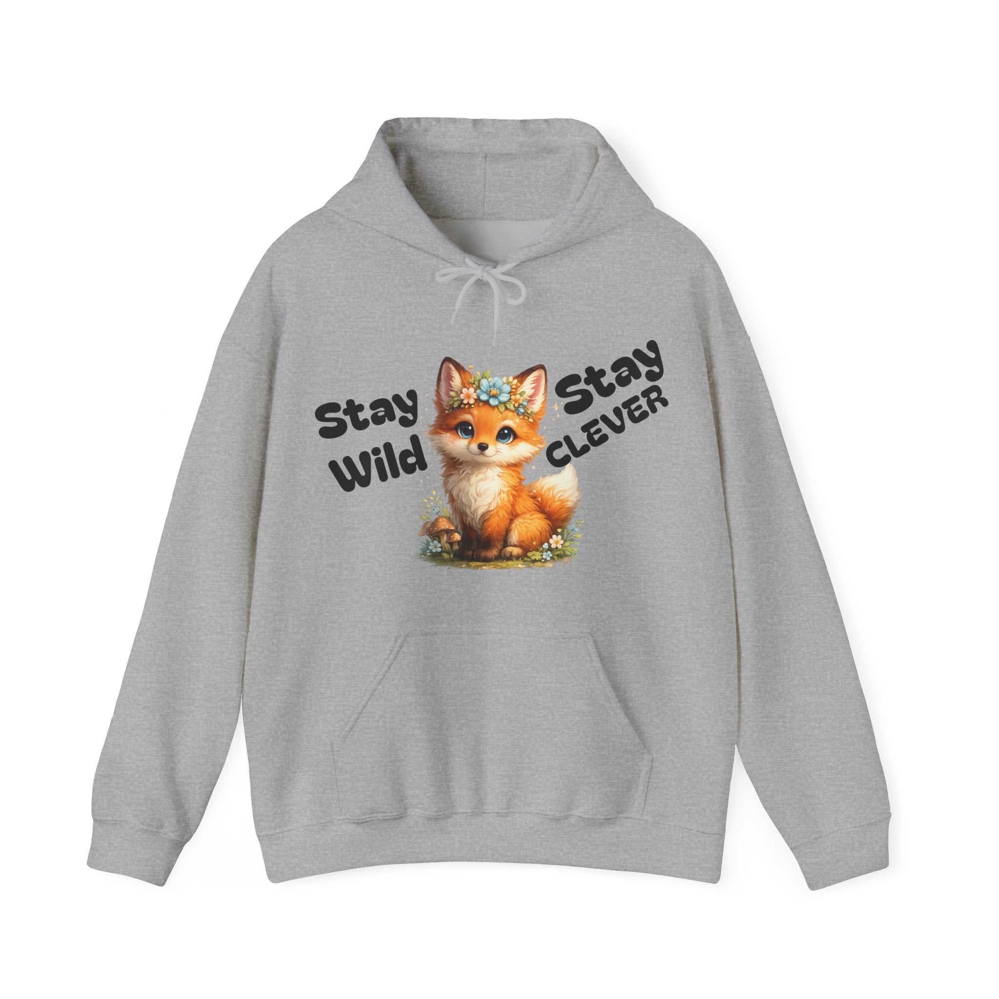 Stay Wild Stay Clever Fox Hoodie | Cute Fox Illustration, Nature Vibes