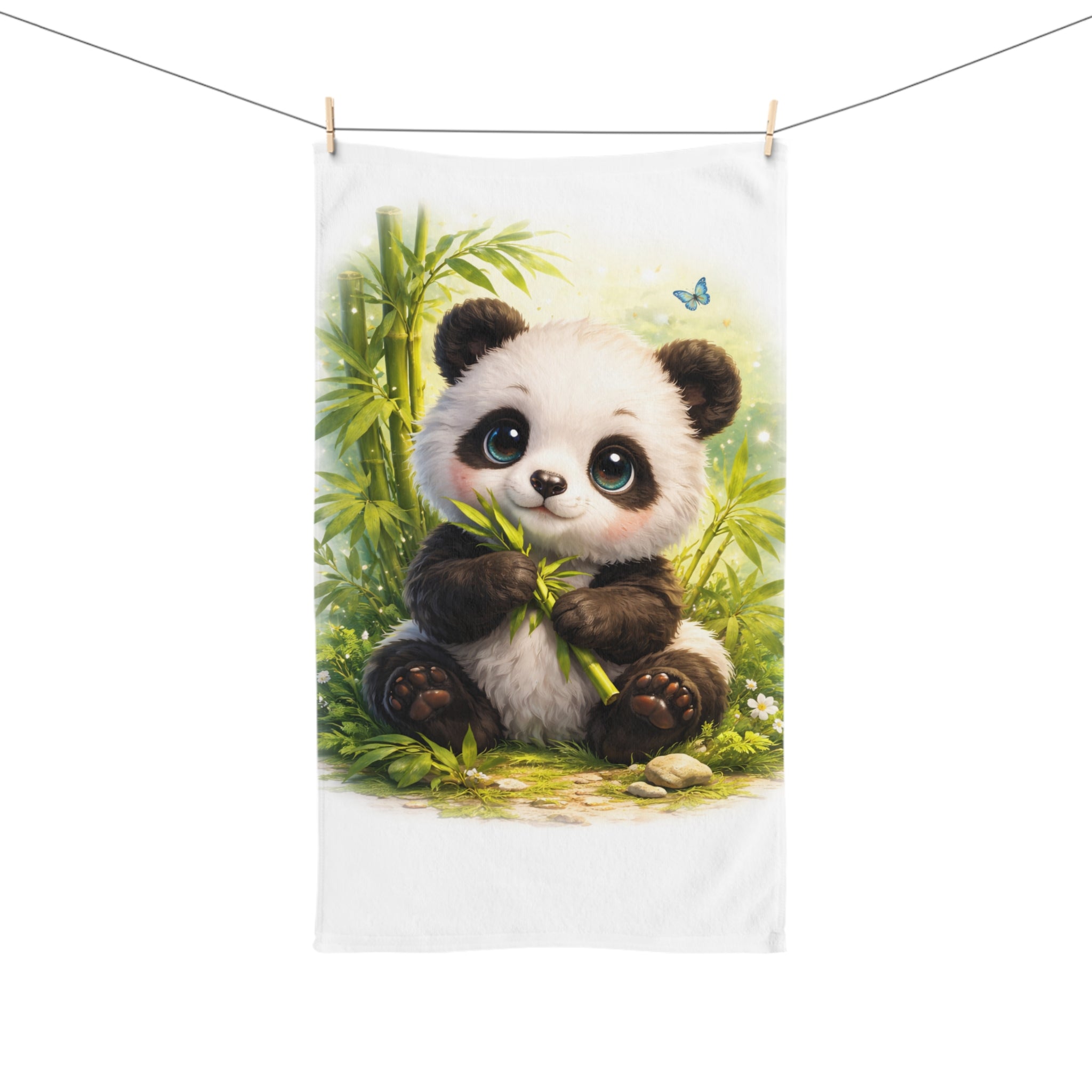 Baby Panda Among Bamboo Hand Towel | Nursery Bathroom Decor