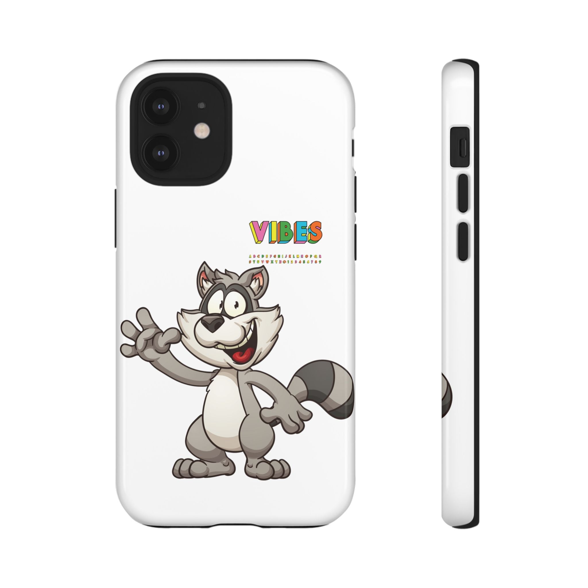 Smiling Raccoon VIBES Phone Case | Slim Dual-Layer Protective Case