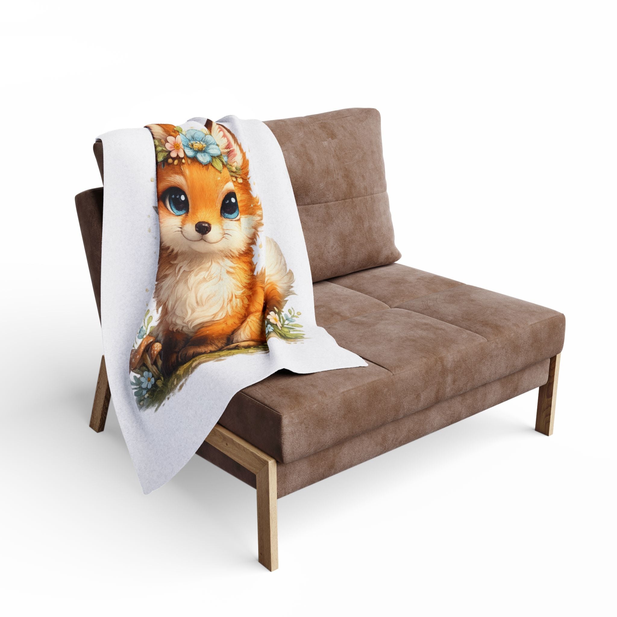 Whimsical Baby Fox Arctic Fleece Blanket — Cozy Woodland Throw for Nursery & Home