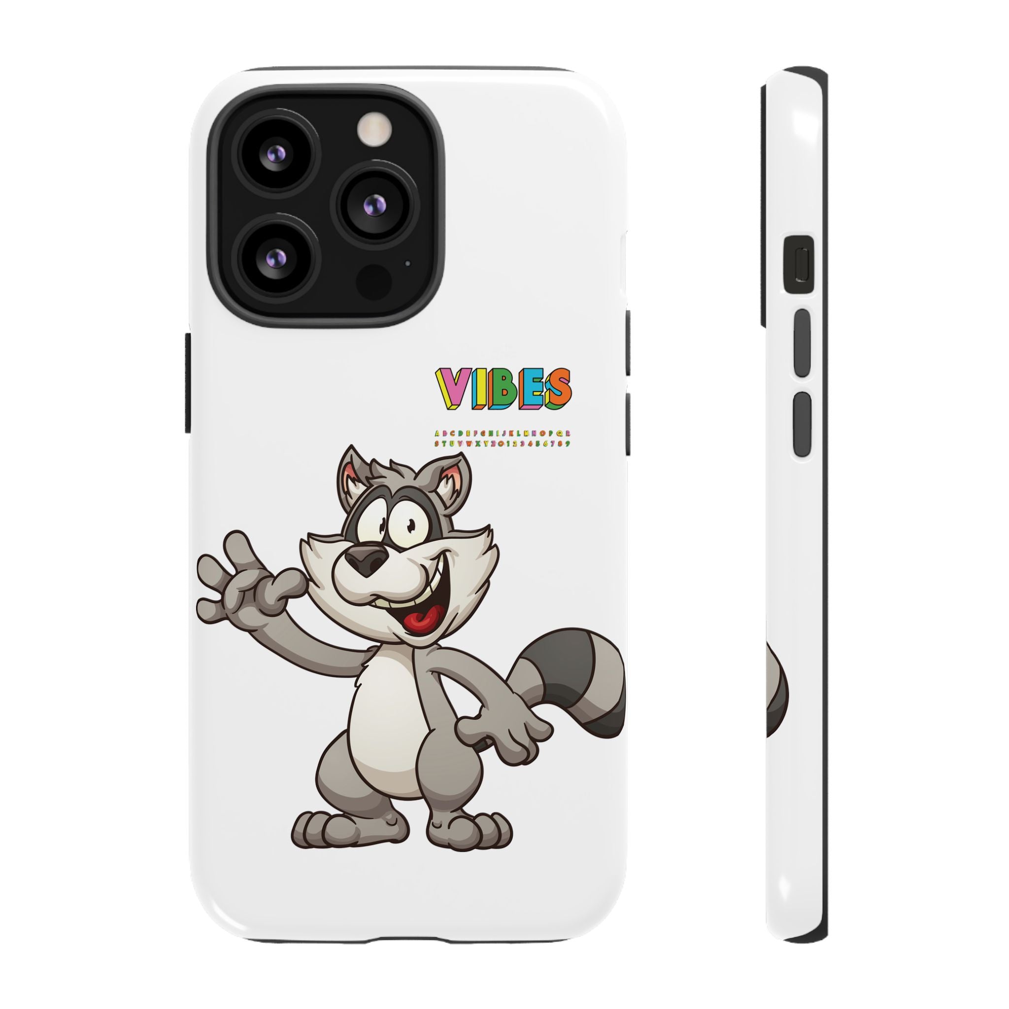Smiling Raccoon VIBES Phone Case | Slim Dual-Layer Protective Case