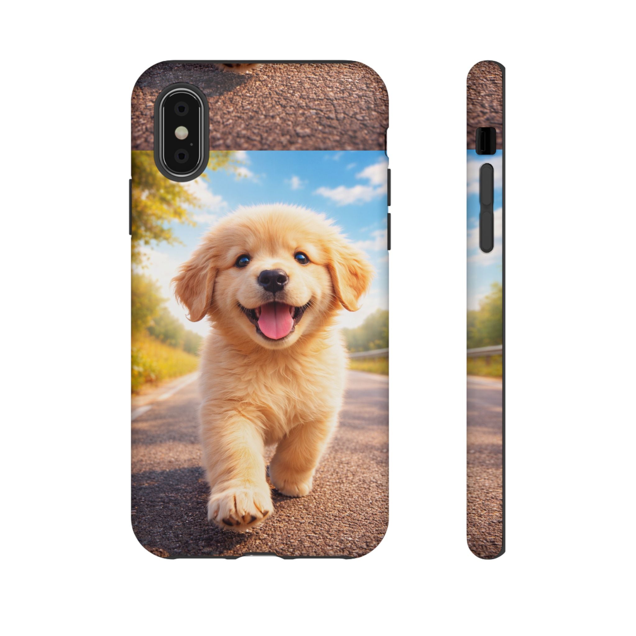 Golden Puppy Sunlit Phone Case — Full‑Wrap UV‑Protected Tough Case