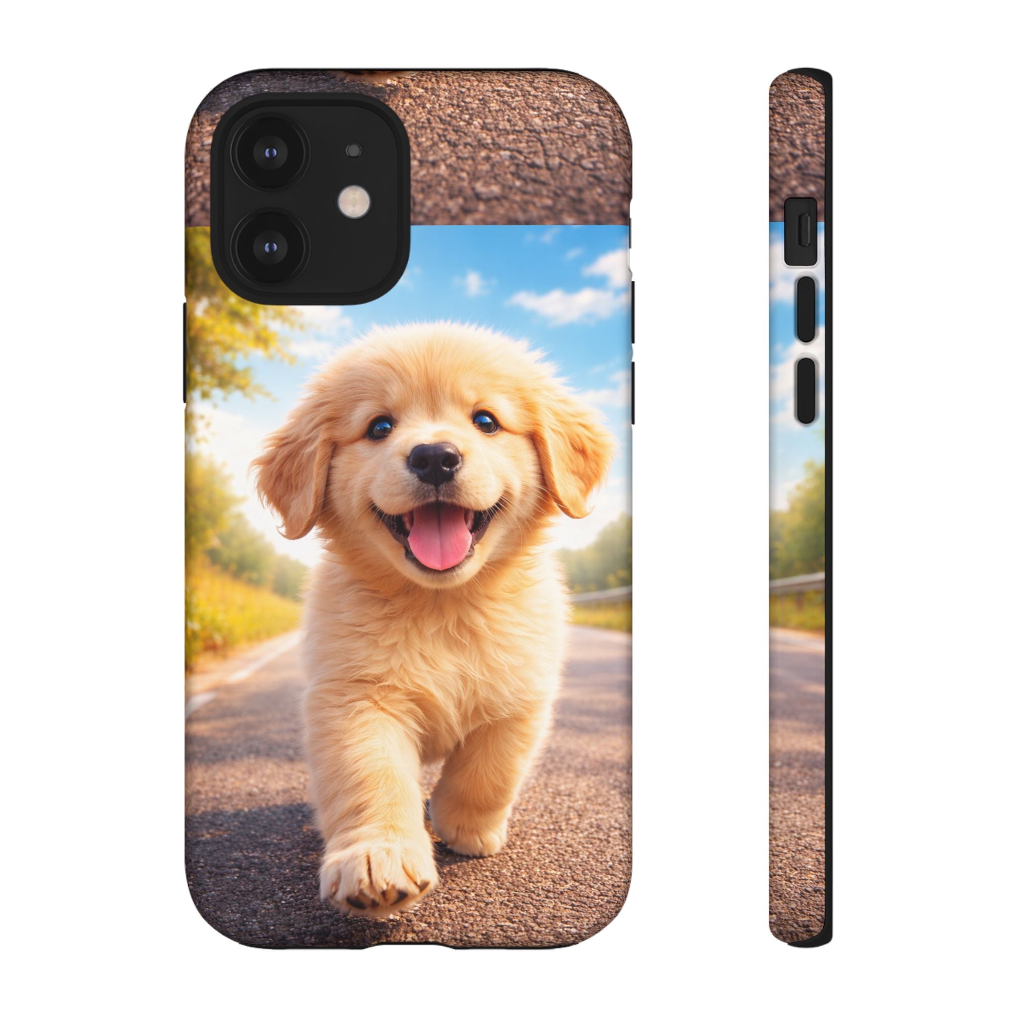 Golden Puppy Sunlit Phone Case — Full‑Wrap UV‑Protected Tough Case