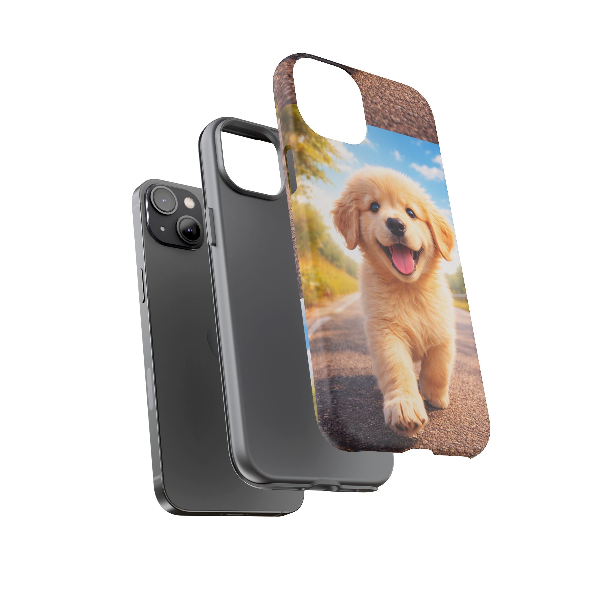 Golden Puppy Sunlit Phone Case — Full‑Wrap UV‑Protected Tough Case