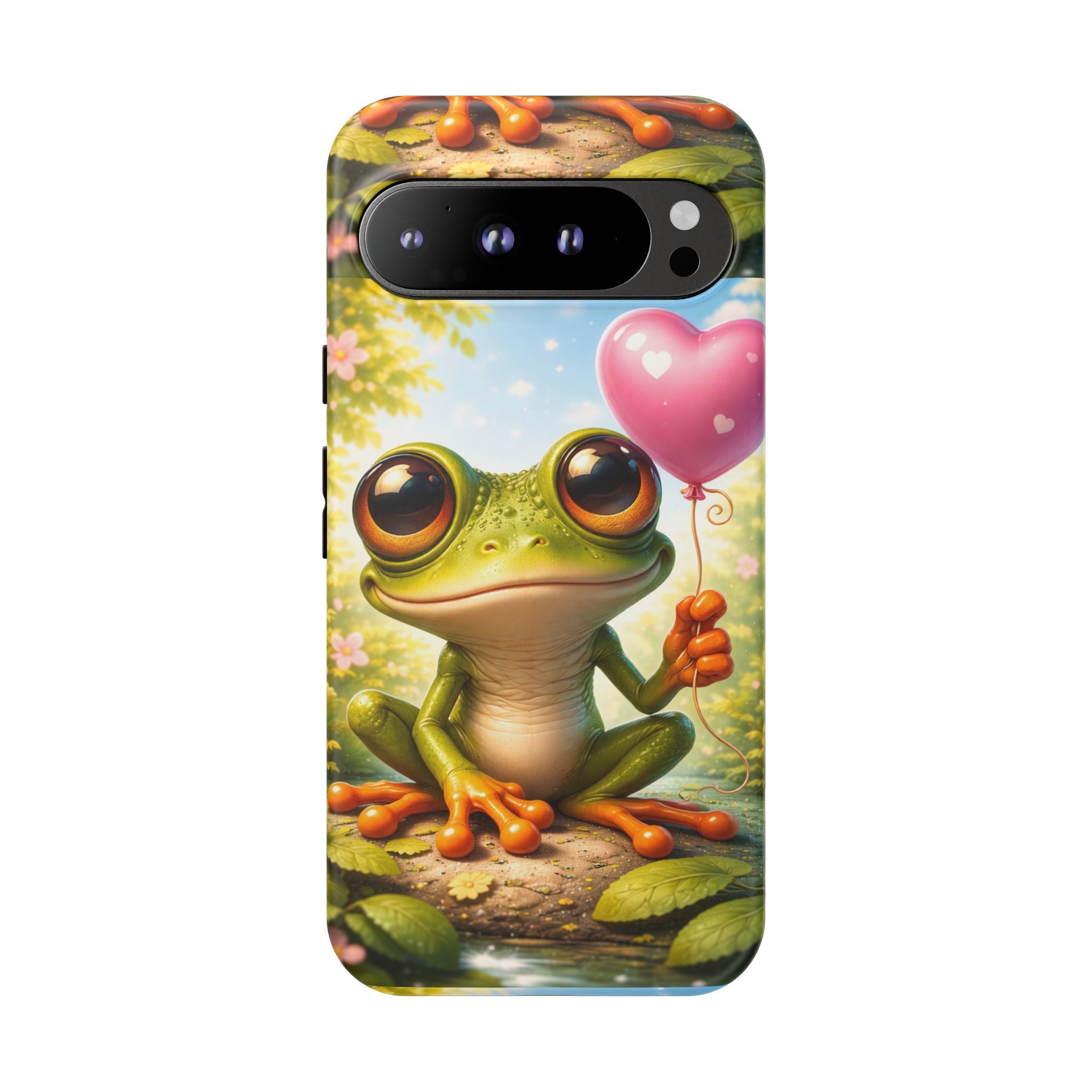Frog Heart Balloon Phone Case — Glossy or Matte 3D Wrap Protective Case