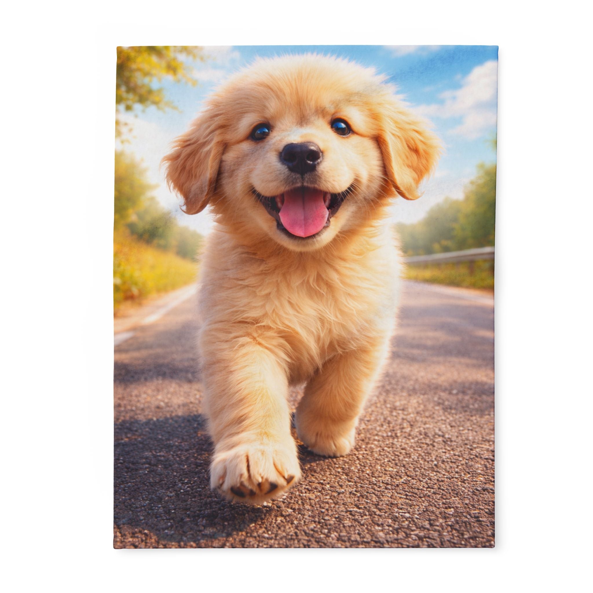 Golden Retriever Puppy Photo Blanket Arctic Fleece Blanket | Plush Cozy Throw