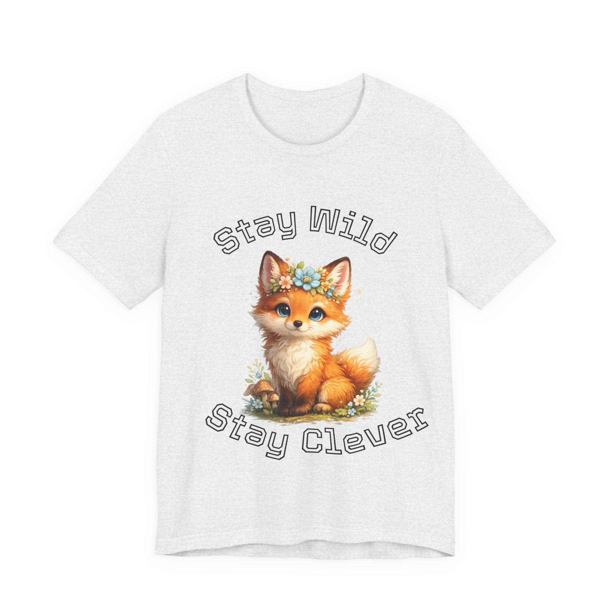 Cute Fox Illustration Stay Wild Stay Clever Tee | Cute Animal T-Shirt