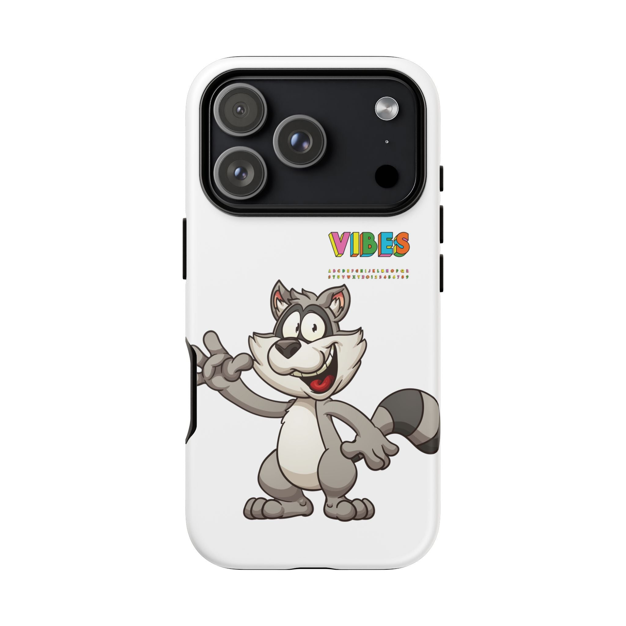 Smiling Raccoon VIBES Phone Case | Slim Dual-Layer Protective Case