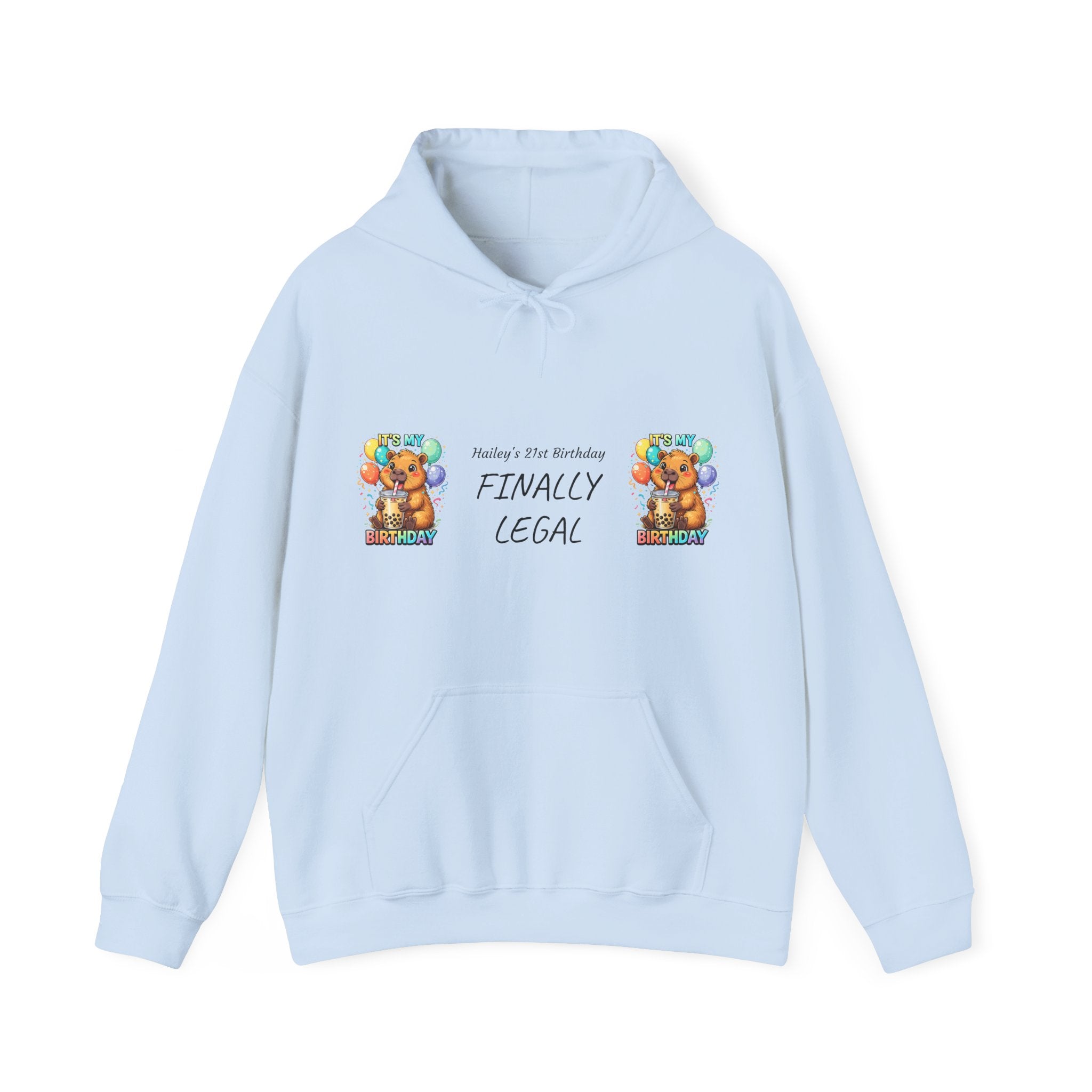 Finally Legal Bear Illustration Hoodie | 21st Birthday Sweatshirt