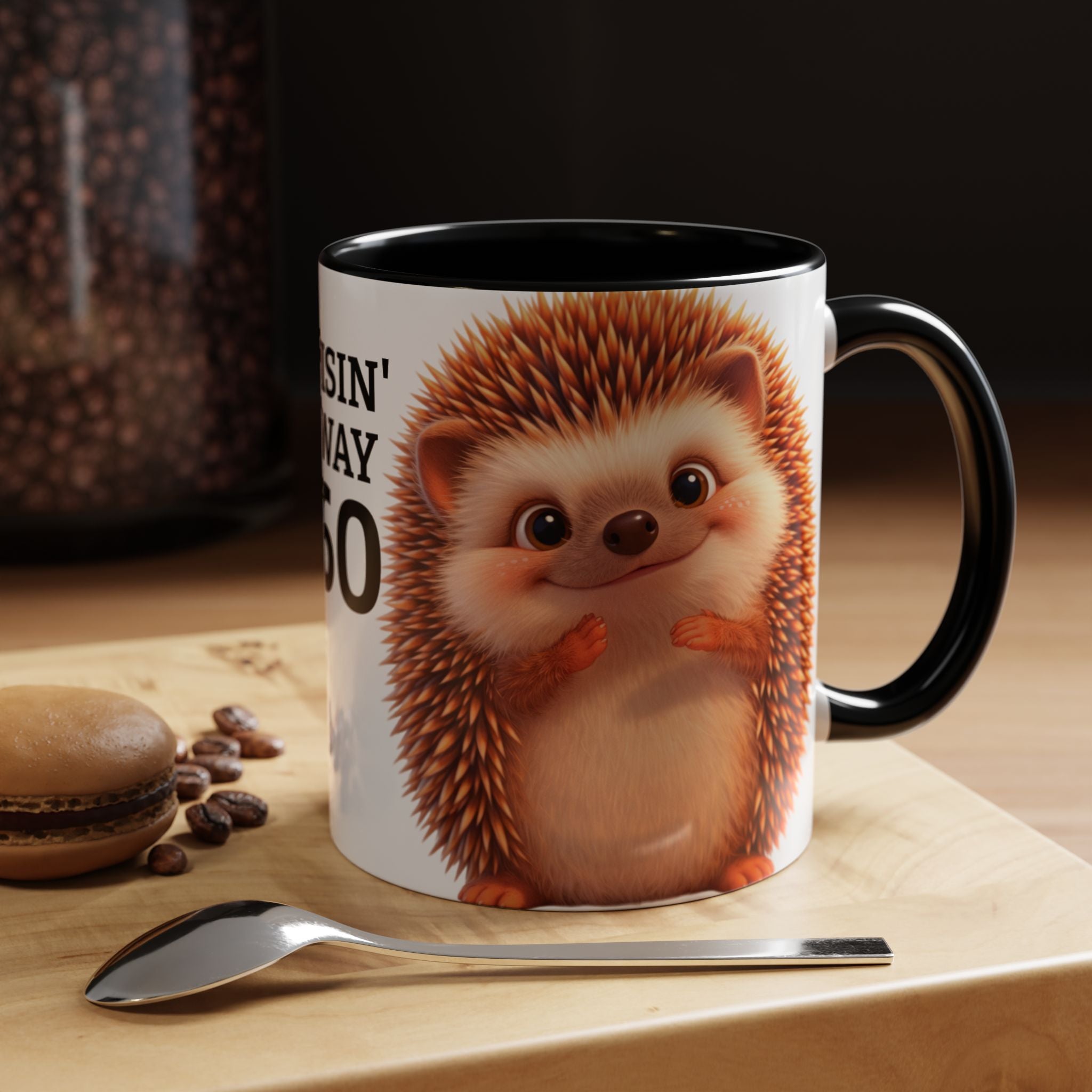 Cruisin' My Way into 60 Hedgehog Accent Coffee Mug — 11/15oz Birthday Mug