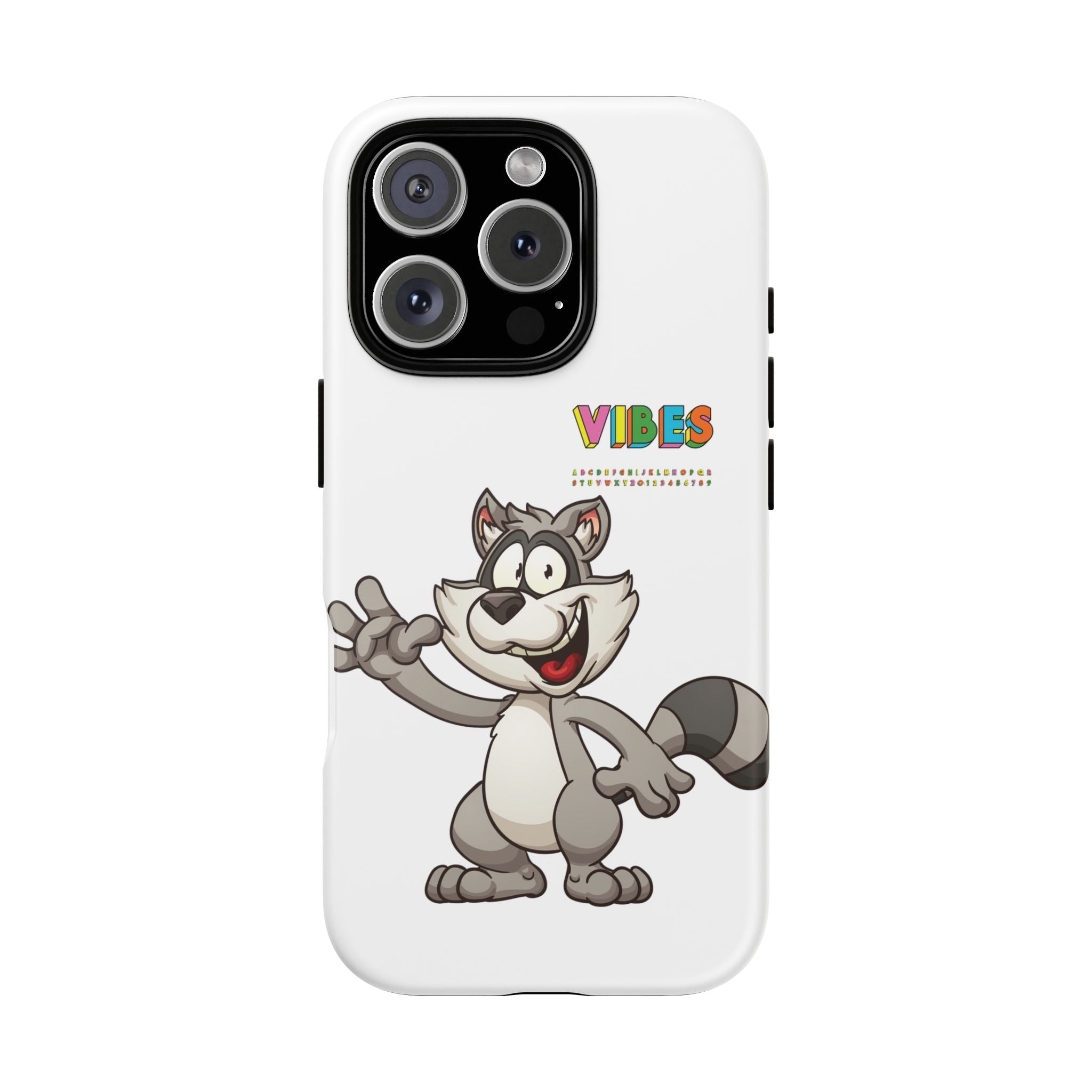 Smiling Raccoon VIBES Phone Case | Slim Dual-Layer Protective Case