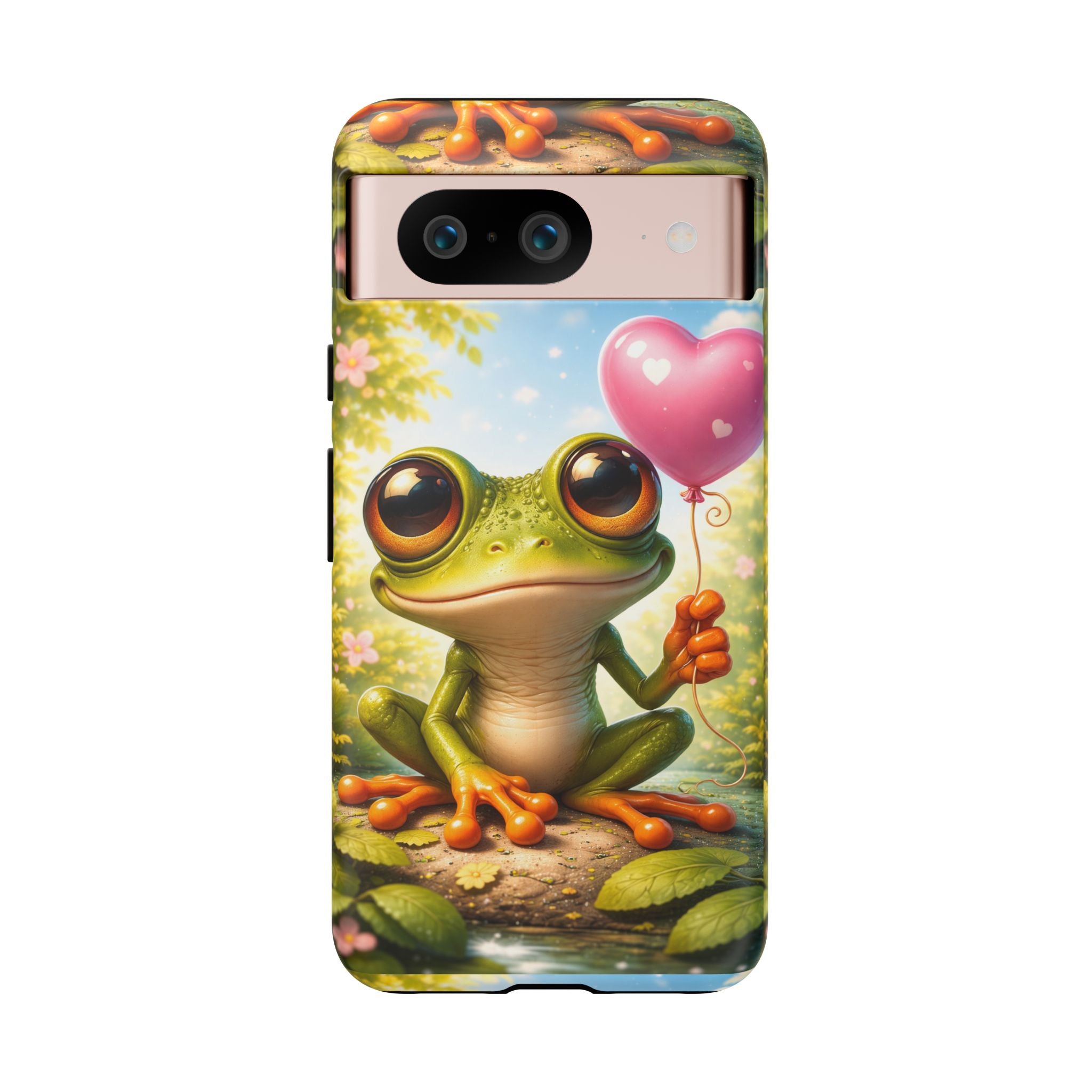 Frog Heart Balloon Phone Case — Glossy or Matte 3D Wrap Protective Case