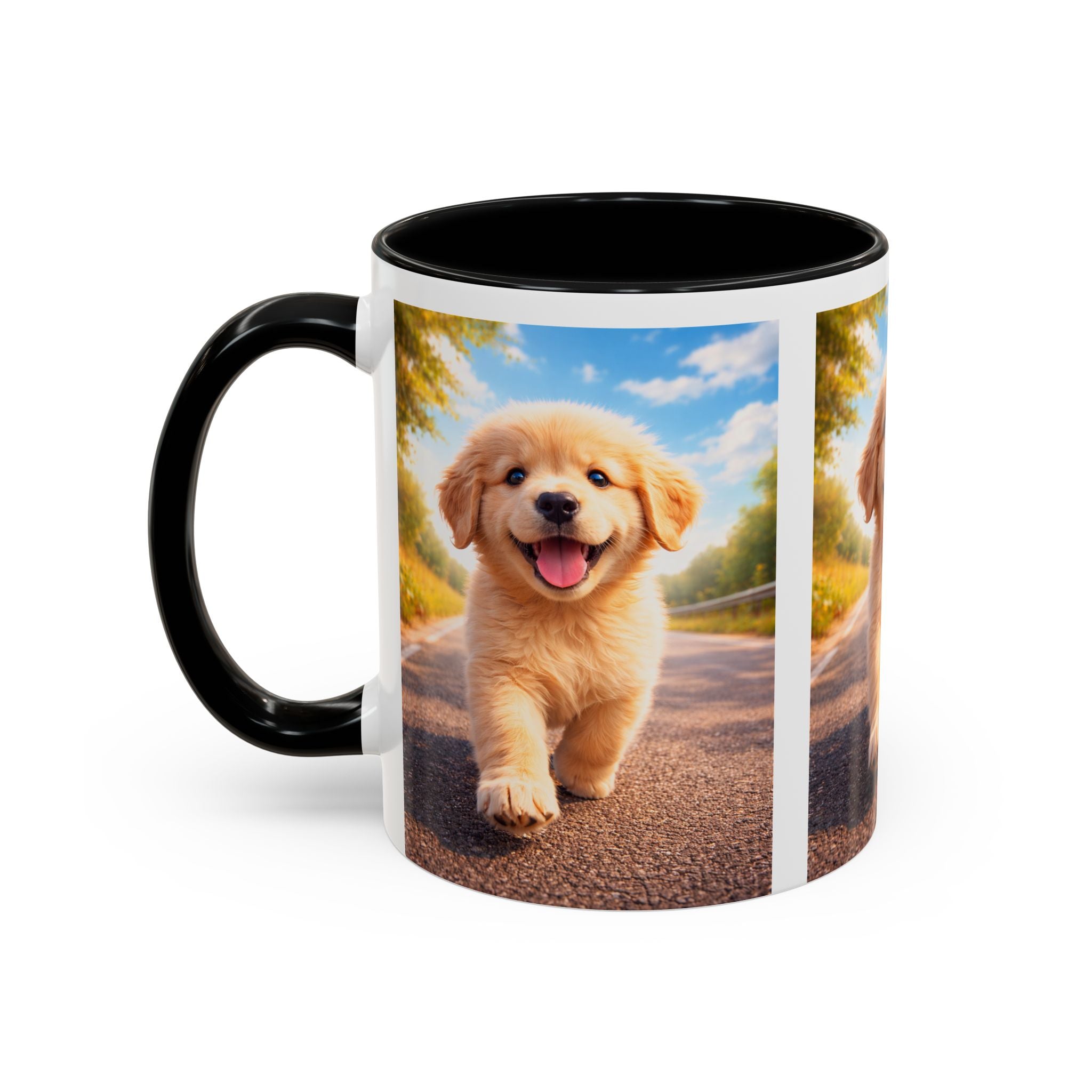 Golden Retriever Puppy Accent Coffee Mug — Cute Dog Photo Ceramic Mug (11/15oz)