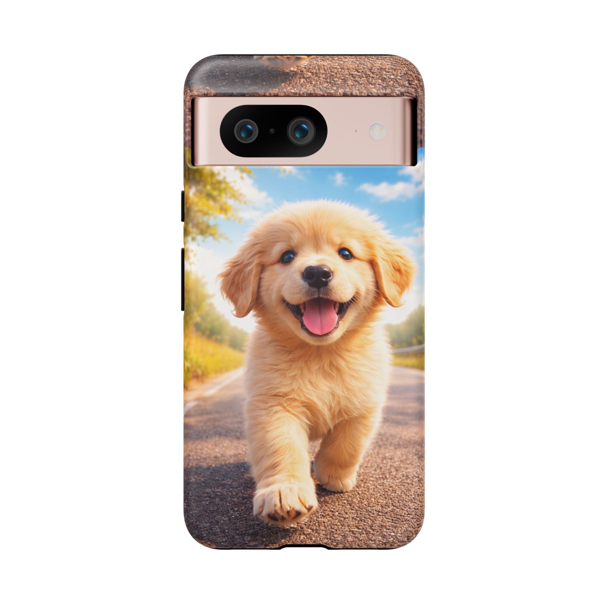 Golden Puppy Sunlit Phone Case — Full‑Wrap UV‑Protected Tough Case