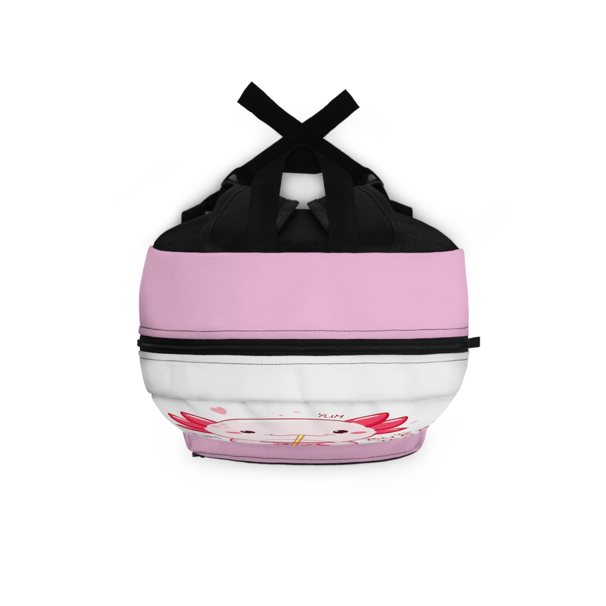 Axolotl Drinking Bubble Tea backpack | Cute Kawaii Pink Axolotl Boba Bag