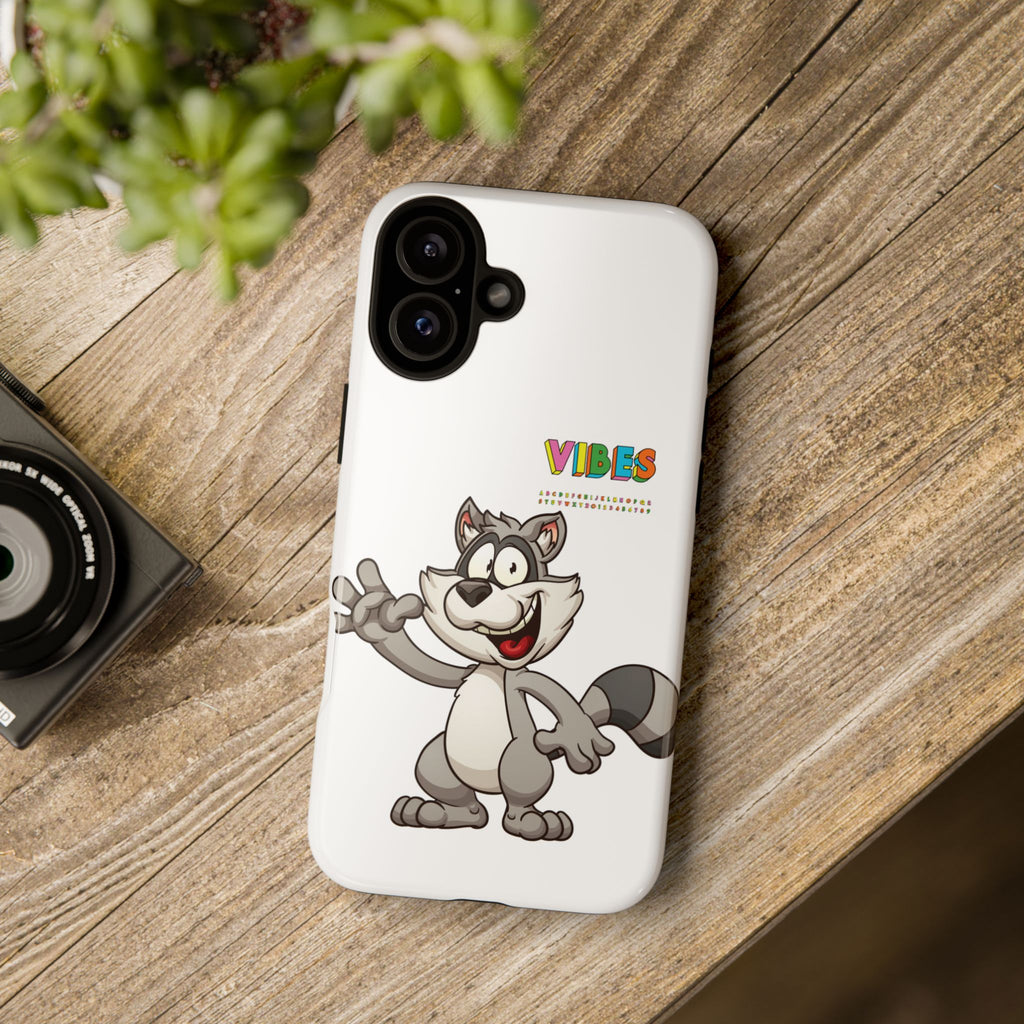 Smiling Raccoon VIBES Phone Case | Slim Dual-Layer Protective Case