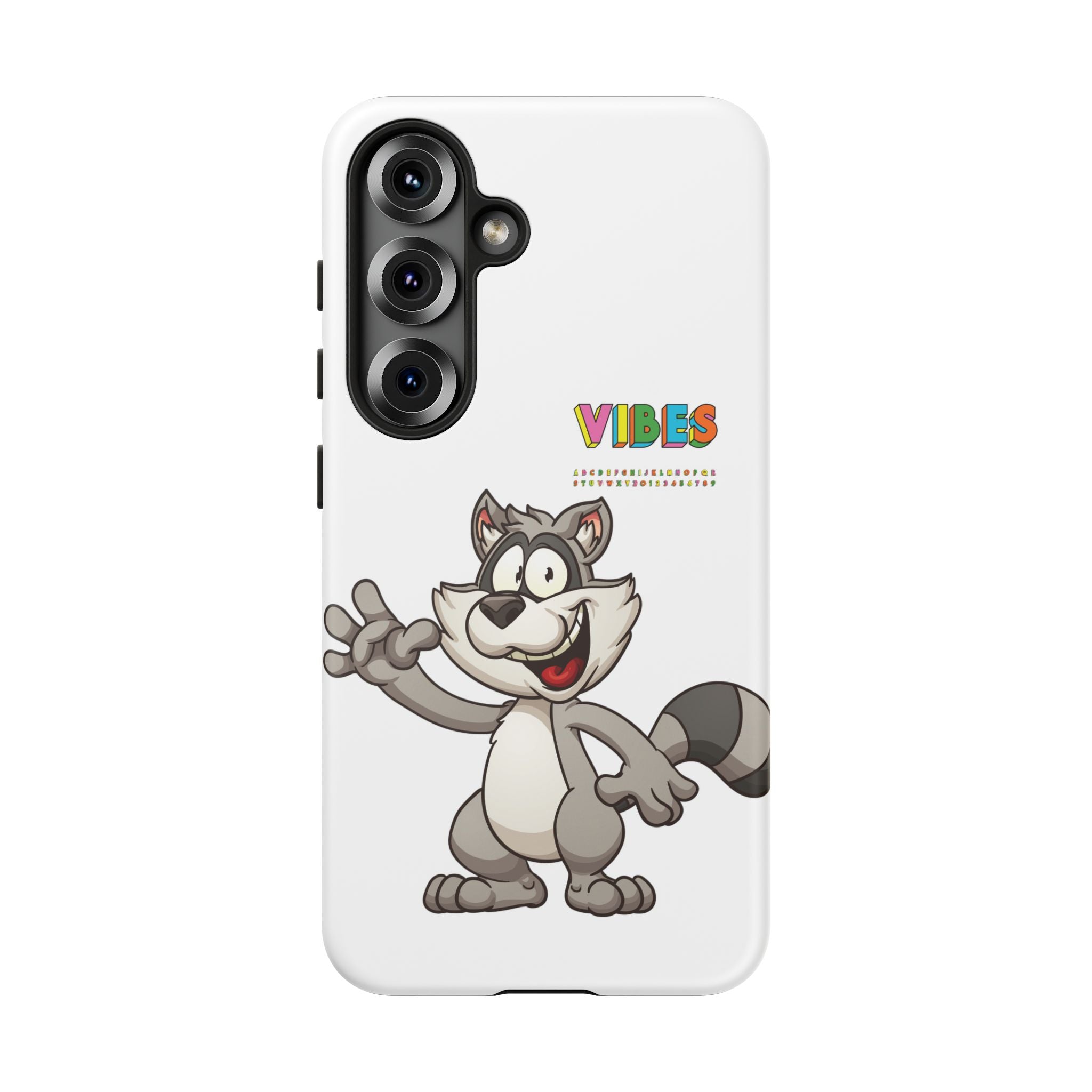 Smiling Raccoon VIBES Phone Case | Slim Dual-Layer Protective Case
