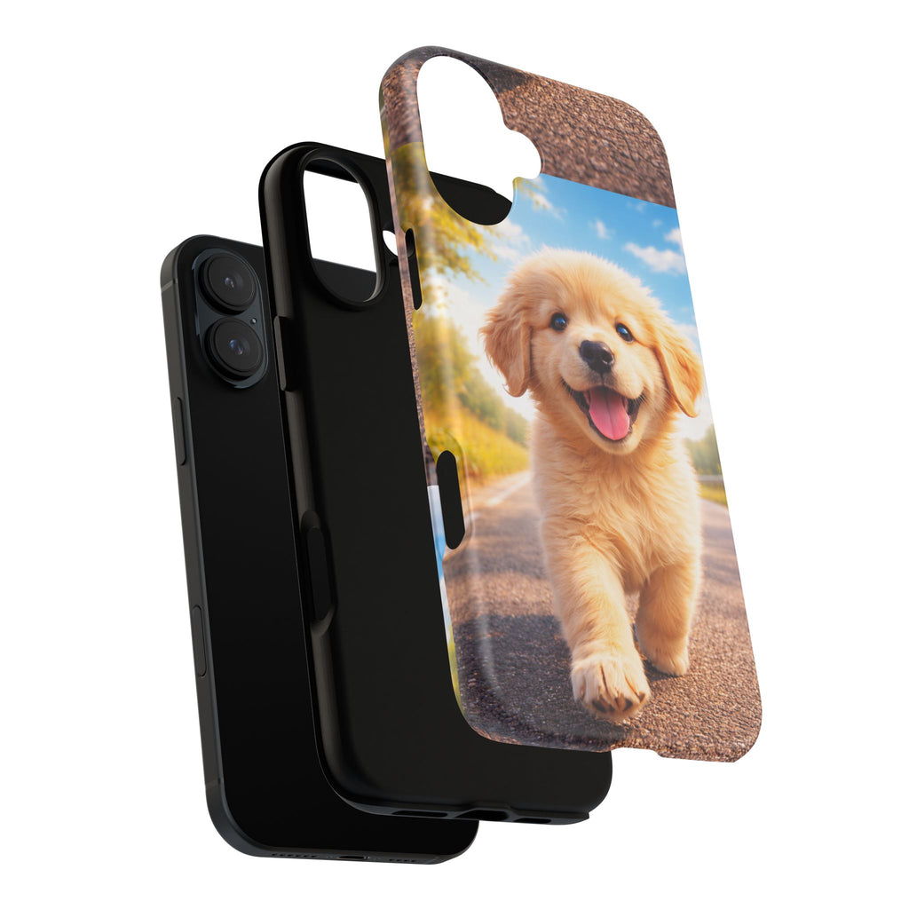 Golden Puppy Sunlit Phone Case — Full‑Wrap UV‑Protected Tough Case