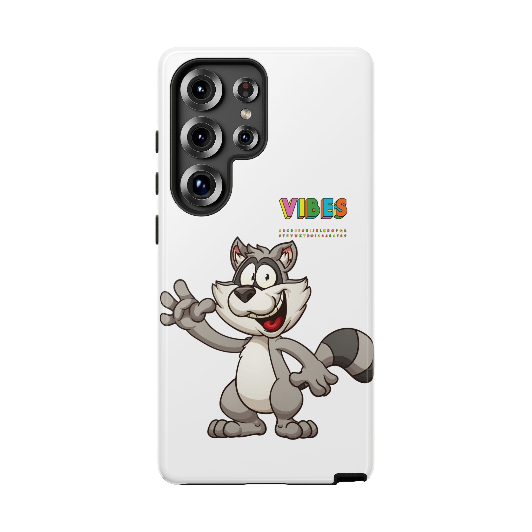 Smiling Raccoon VIBES Phone Case | Slim Dual-Layer Protective Case