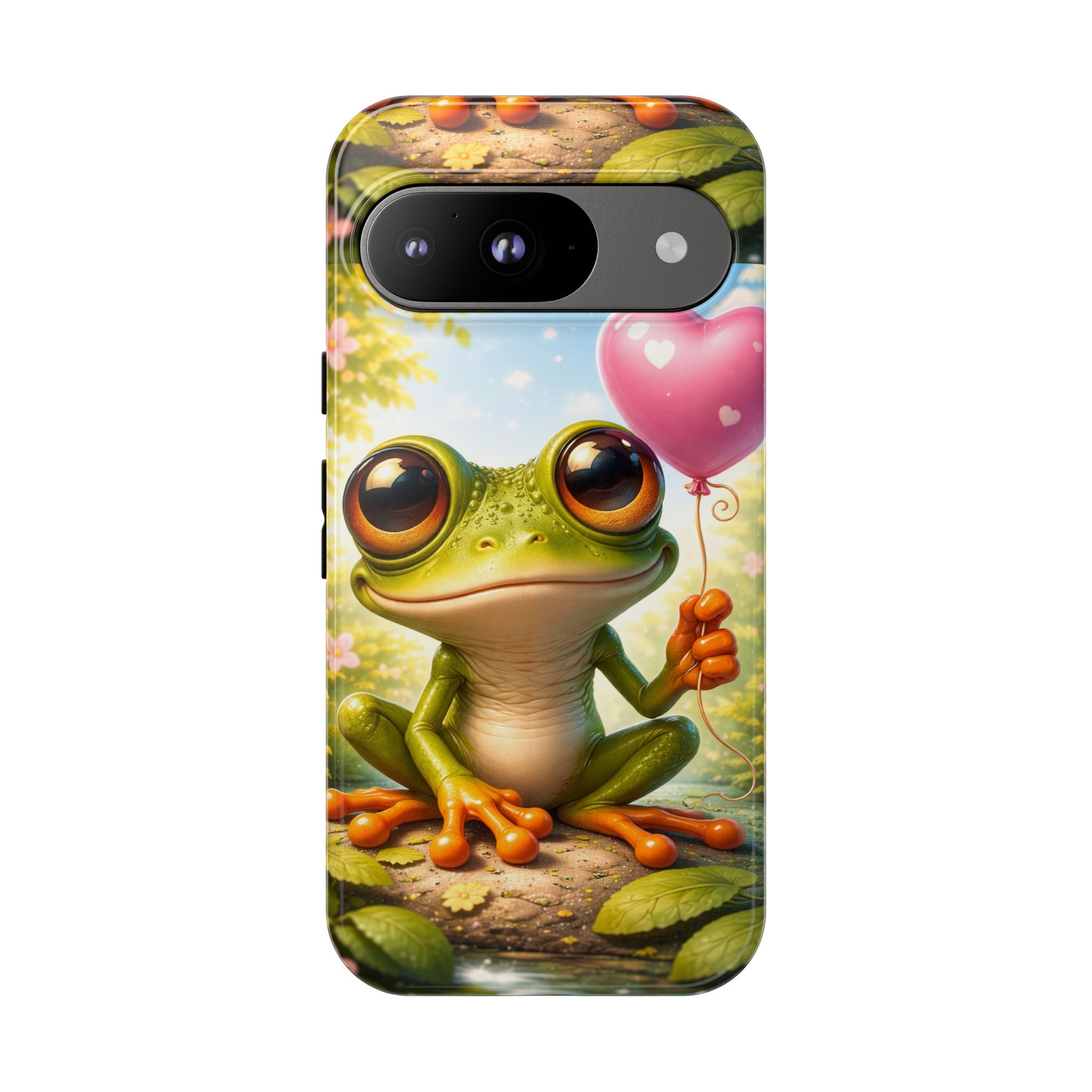 Frog Heart Balloon Phone Case — Glossy or Matte 3D Wrap Protective Case