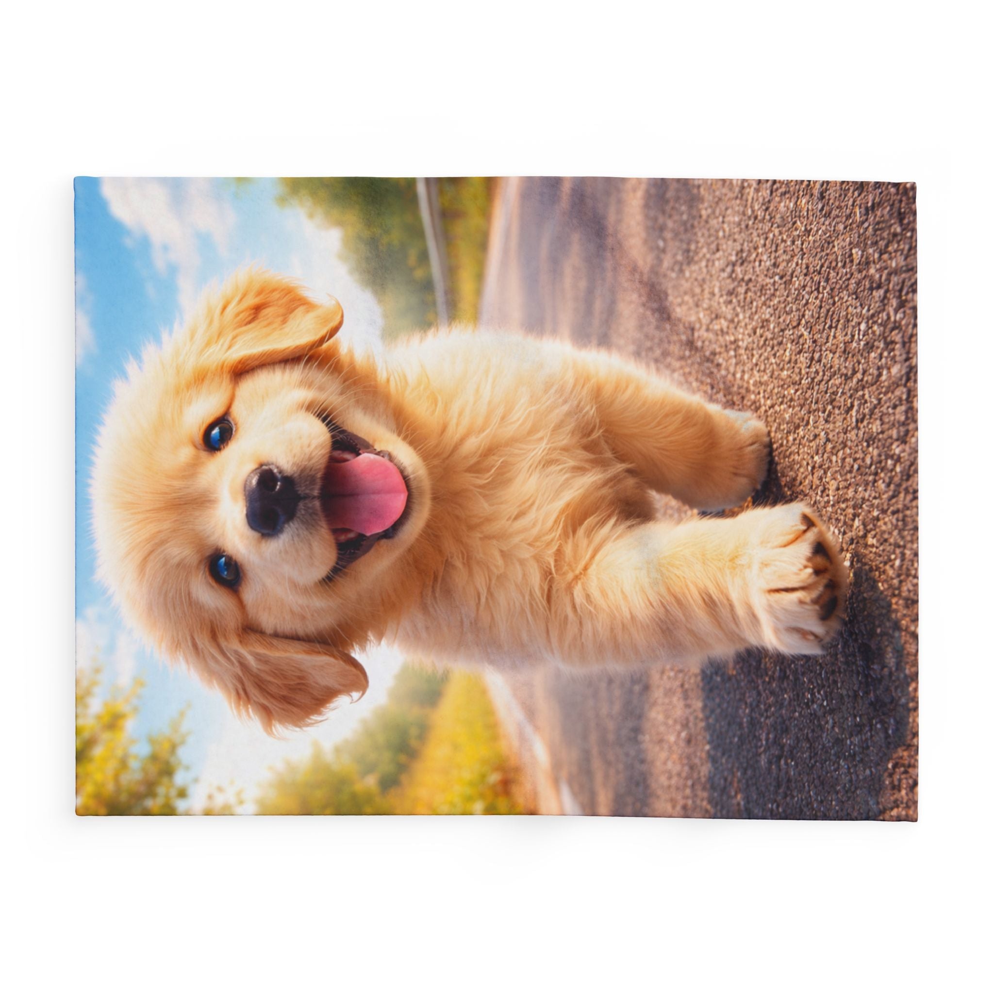 Golden Retriever Puppy Photo Blanket Arctic Fleece Blanket | Plush Cozy Throw