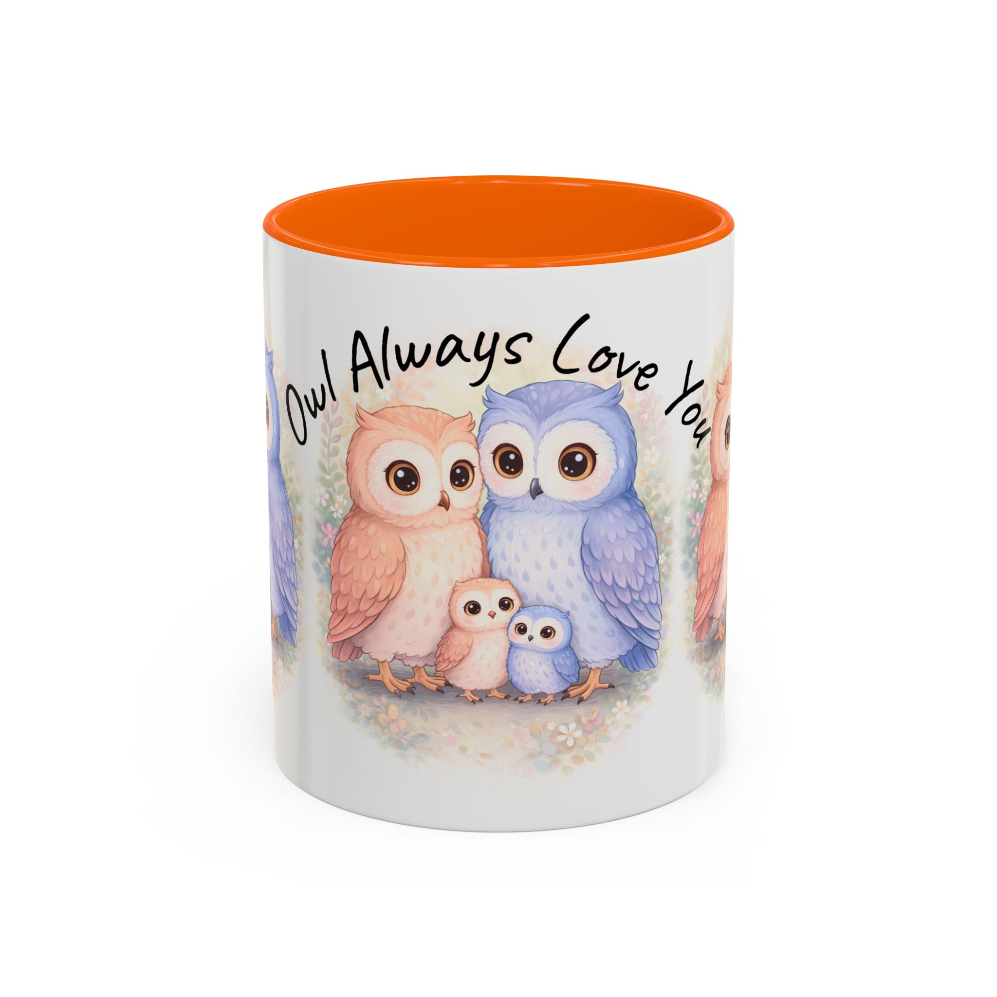 Watercolor Owl Family Mug 11oz 15oz | Pastel Ceramic Accent Coffee Cup