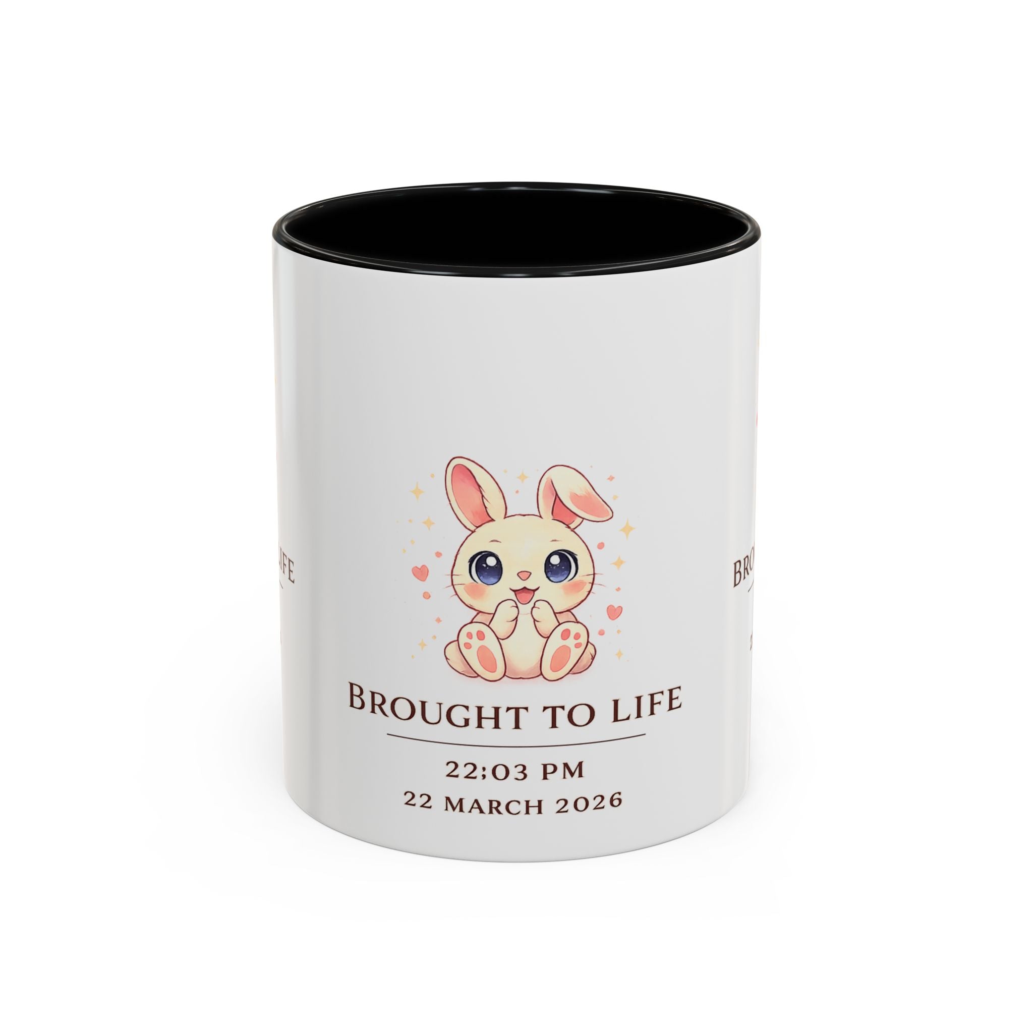 Pastel Bunny 'Brought to Life' Mug 11oz 15oz | Personalized Birth Details