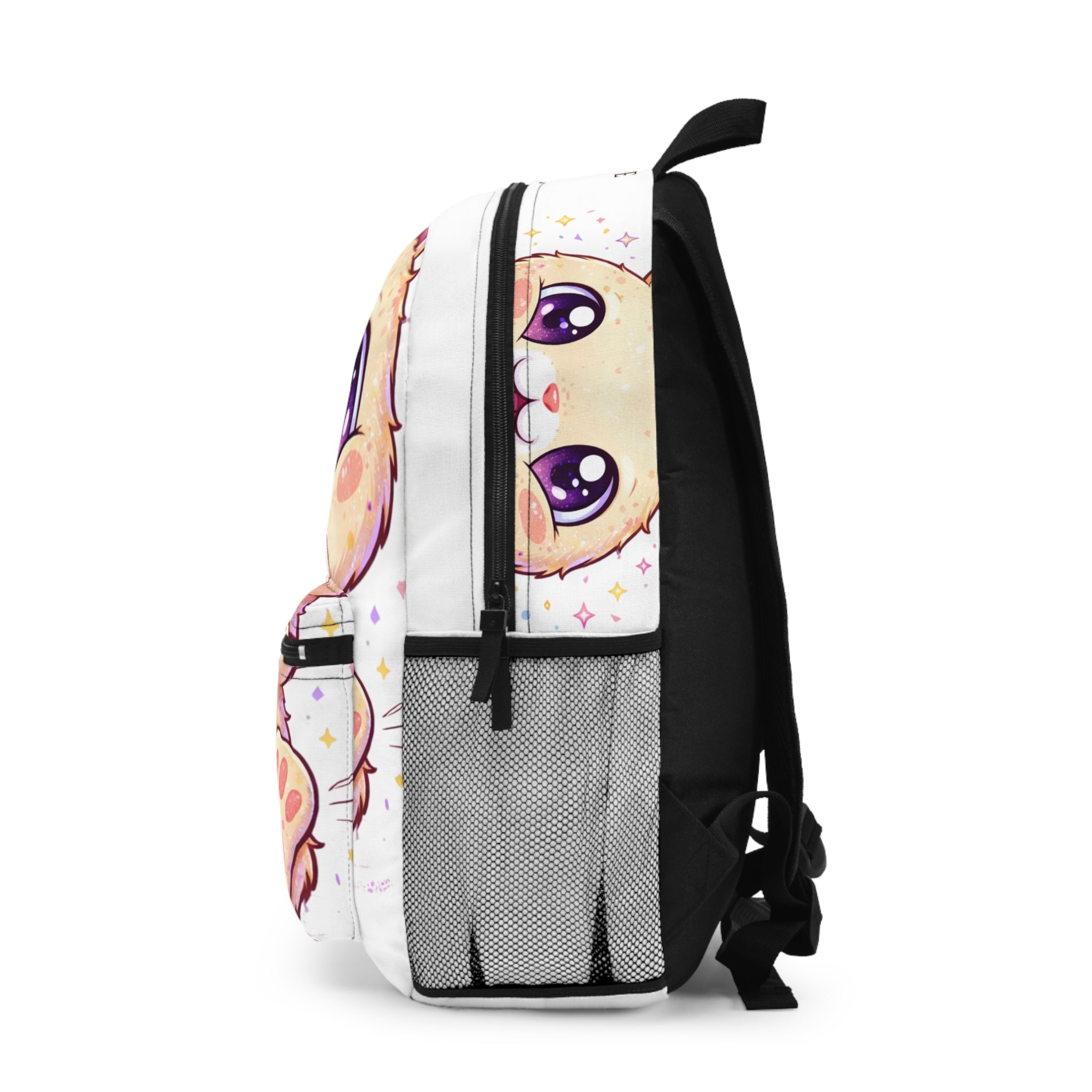 Pastel Wide-Eyed Bunny Backpack | Cute Bunny Illustration School Bag