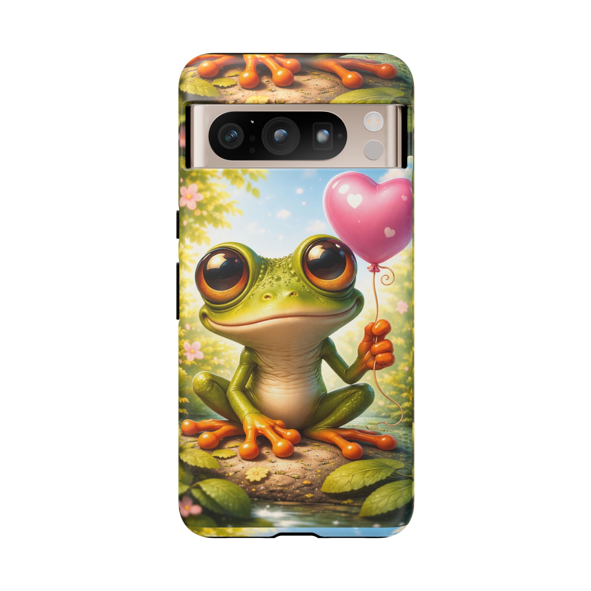 Frog Heart Balloon Phone Case — Glossy or Matte 3D Wrap Protective Case
