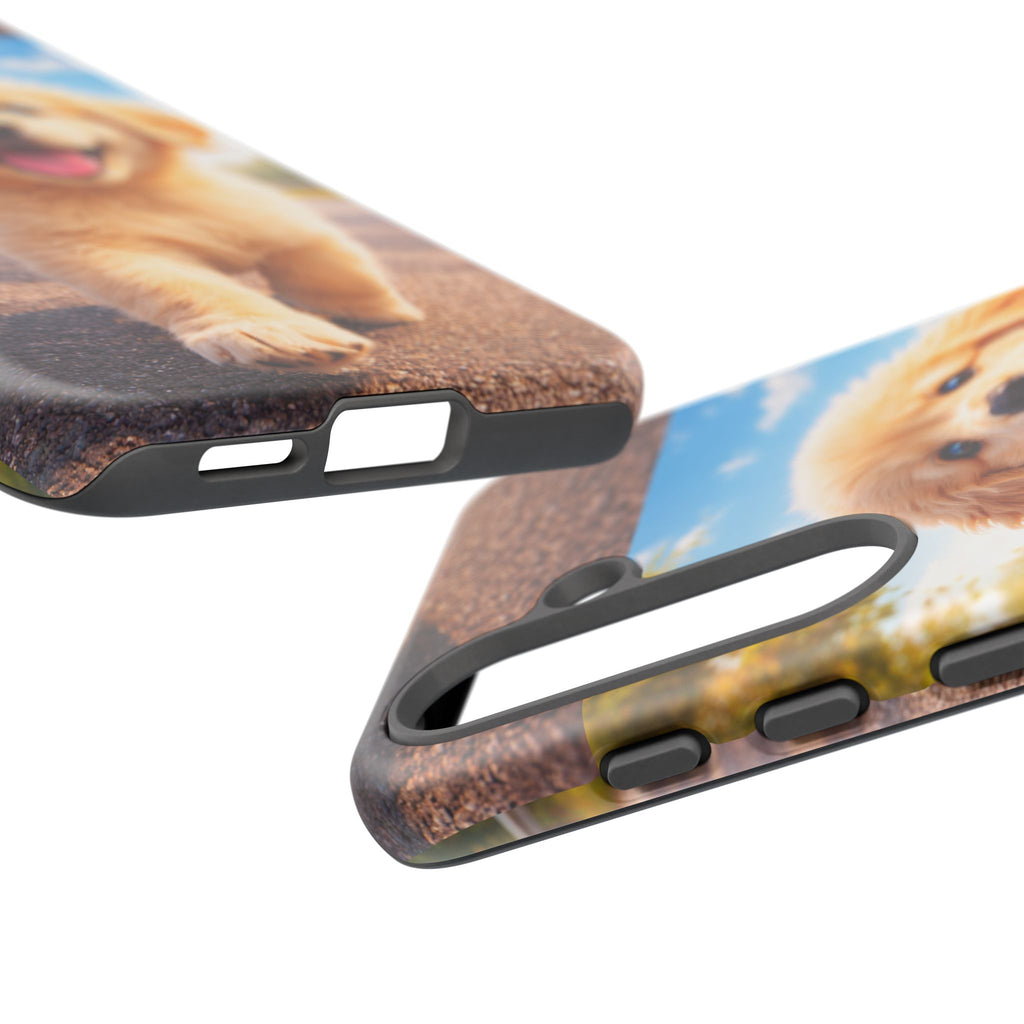 Golden Puppy Sunlit Phone Case — Full‑Wrap UV‑Protected Tough Case