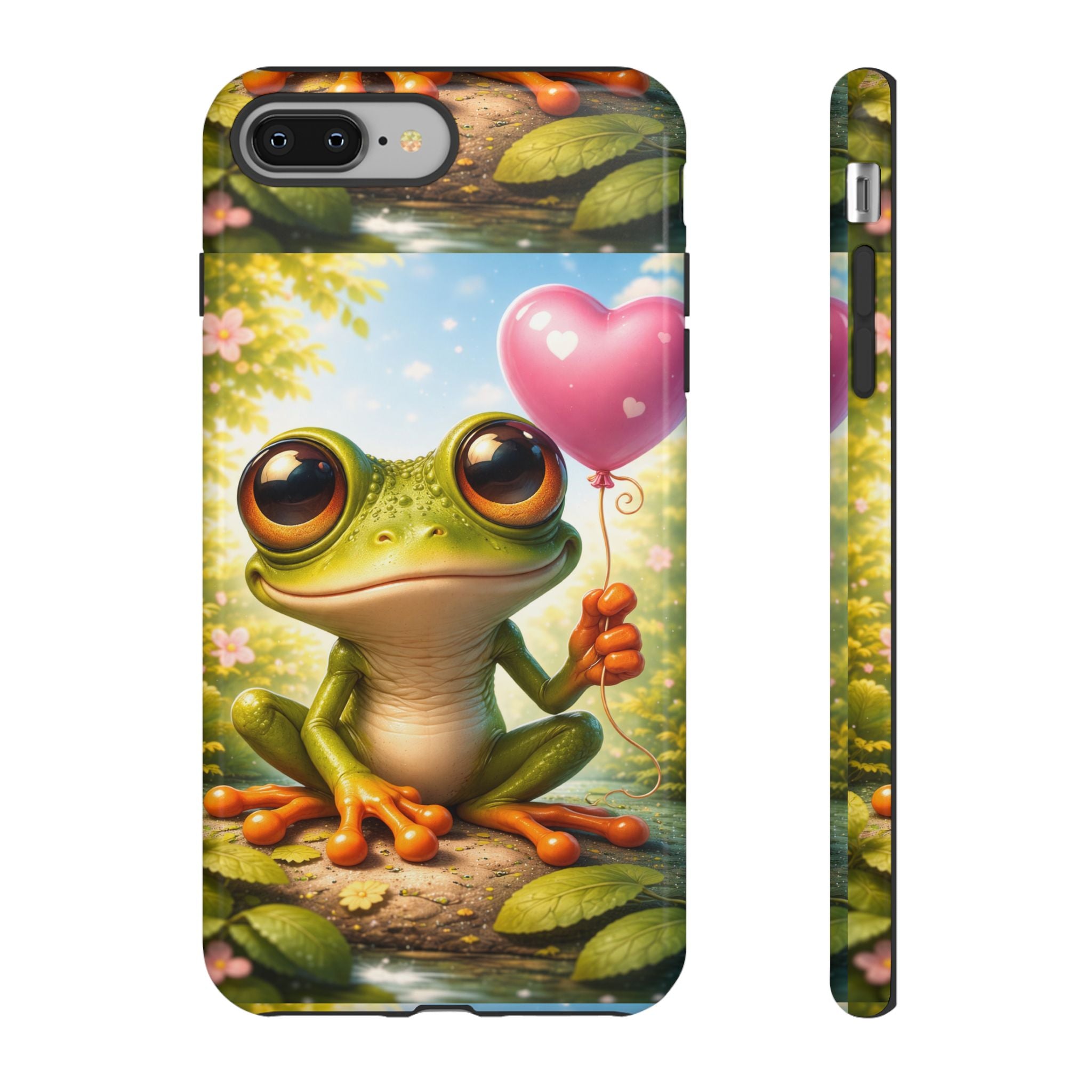 Frog Heart Balloon Phone Case — Glossy or Matte 3D Wrap Protective Case
