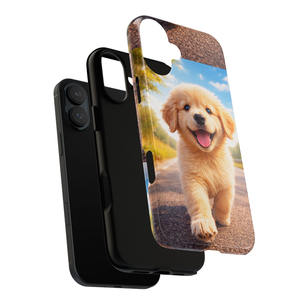 Golden Puppy Sunlit Phone Case — Full‑Wrap UV‑Protected Tough Case