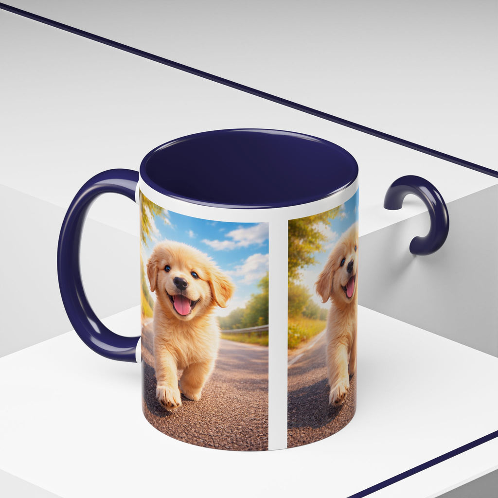 Golden Retriever Puppy Accent Coffee Mug — Cute Dog Photo Ceramic Mug (11/15oz)