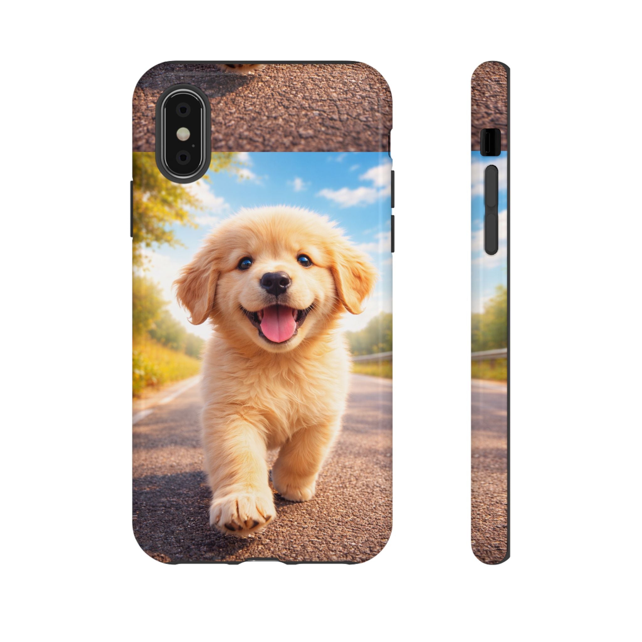 Golden Puppy Sunlit Phone Case — Full‑Wrap UV‑Protected Tough Case