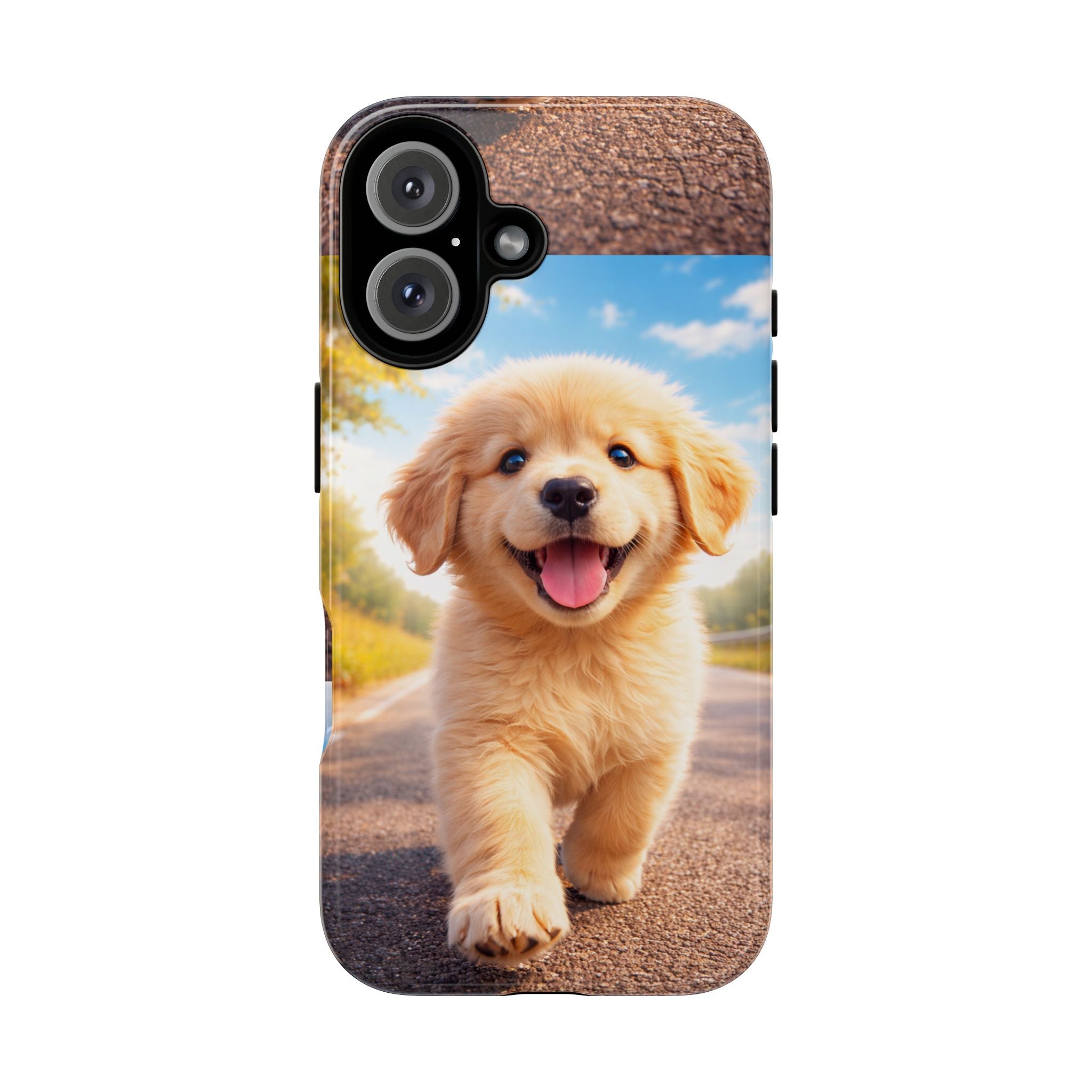 Golden Puppy Sunlit Phone Case — Full‑Wrap UV‑Protected Tough Case