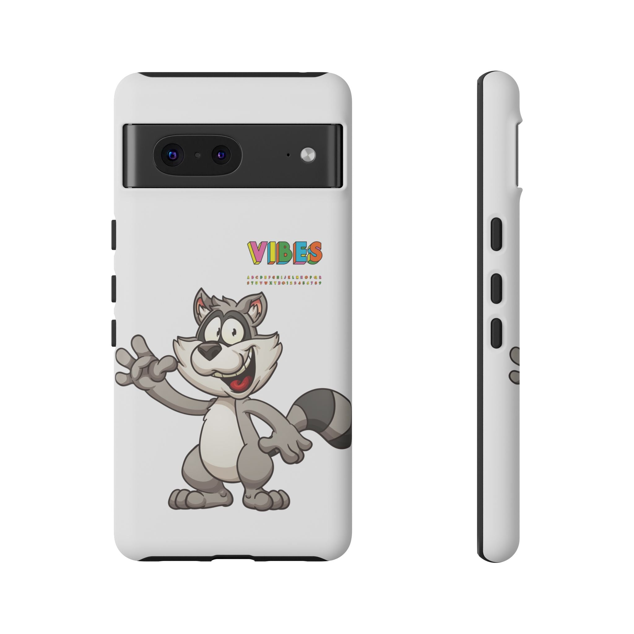 Smiling Raccoon VIBES Phone Case | Slim Dual-Layer Protective Case